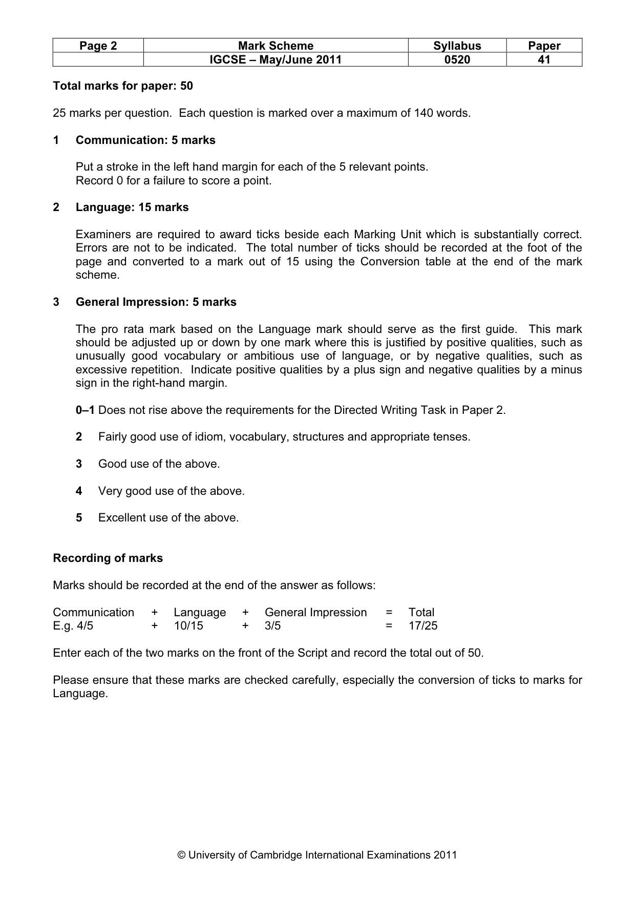 Mark scheme, page 2 of 18