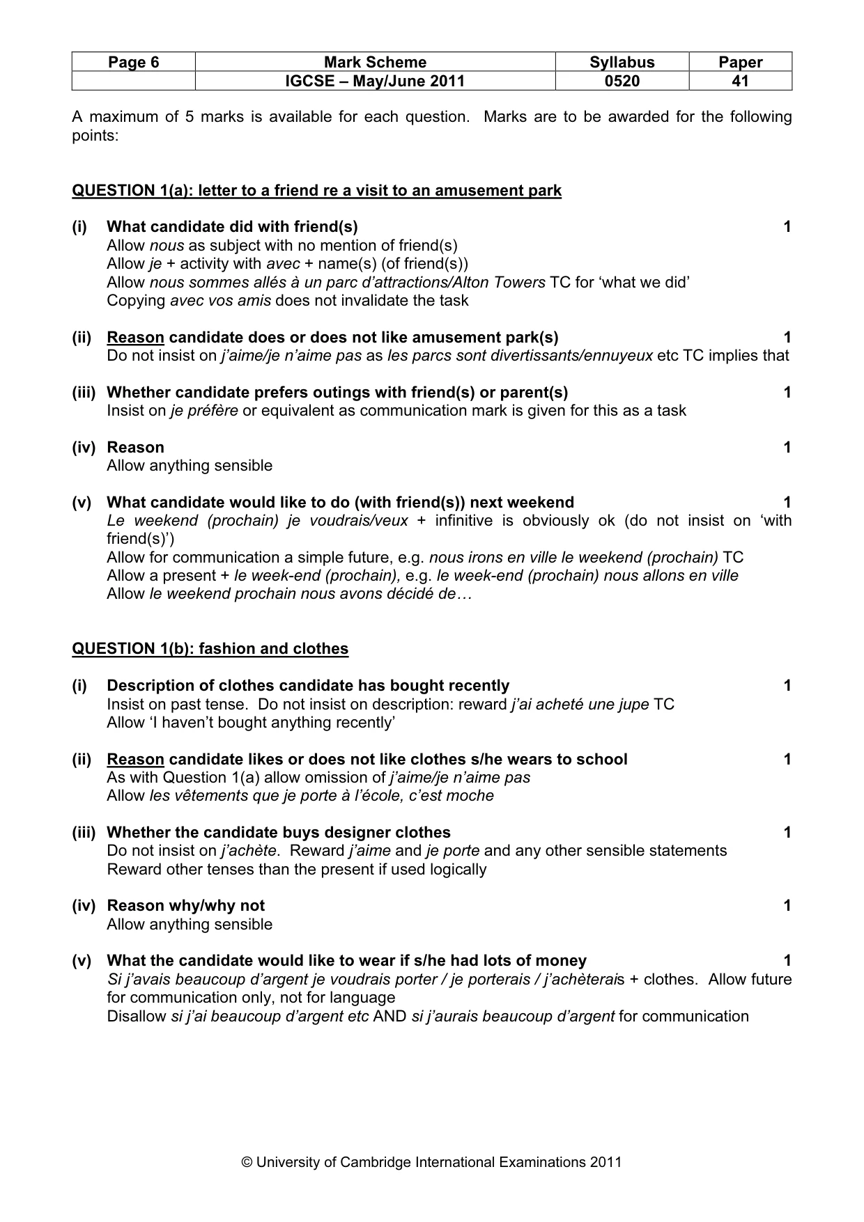 Mark scheme, page 6 of 18