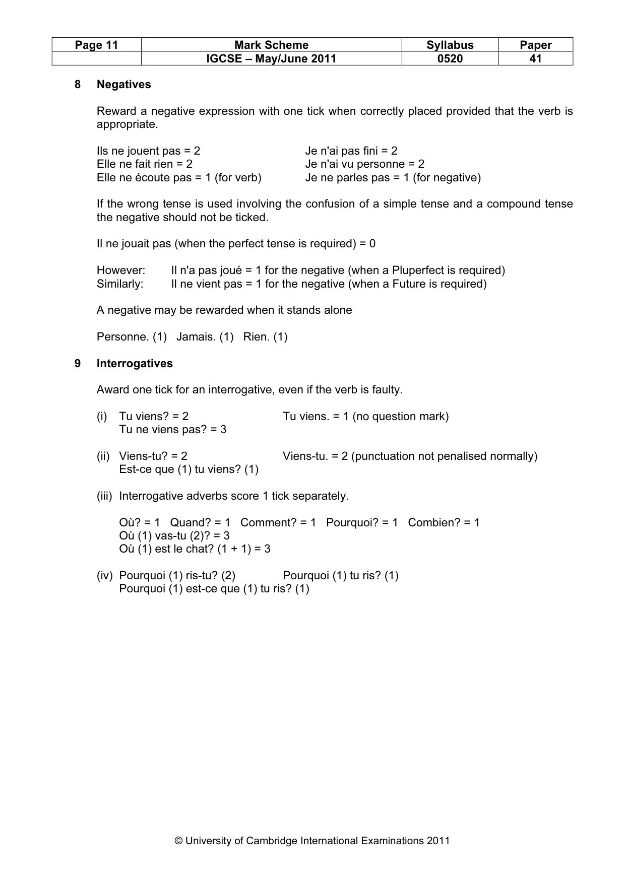 Mark scheme, page 11 of 18