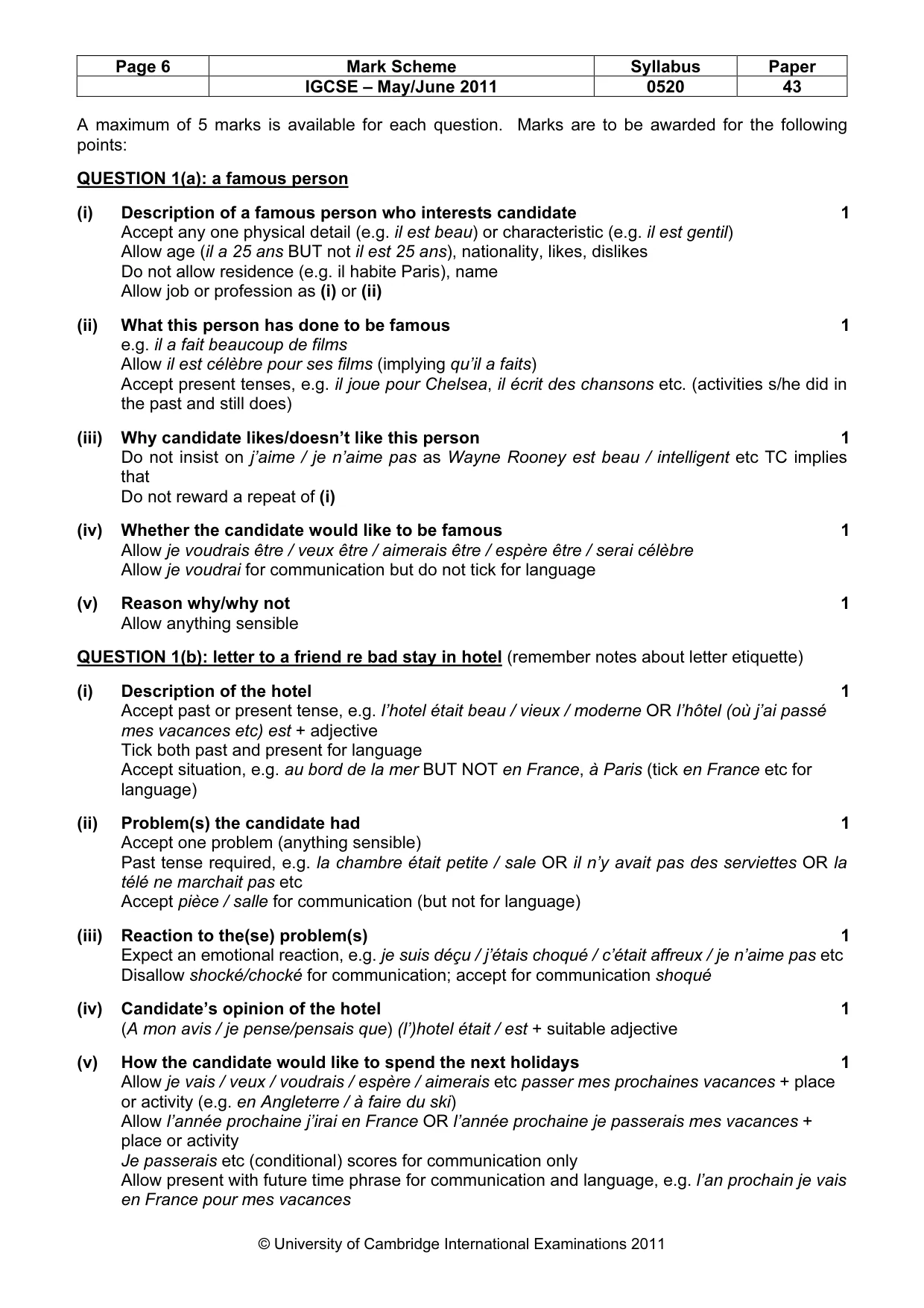 Mark scheme, page 6 of 18