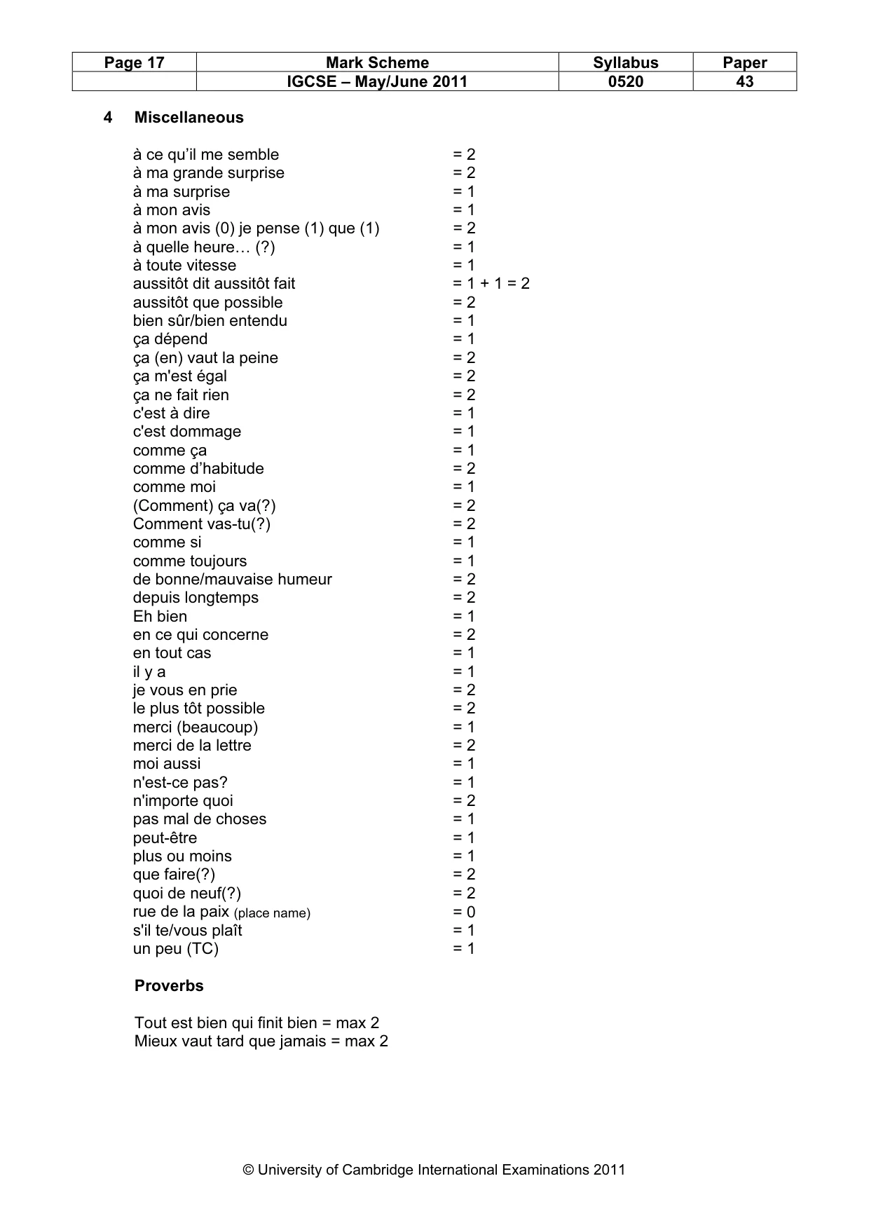 Mark scheme, page 17 of 18