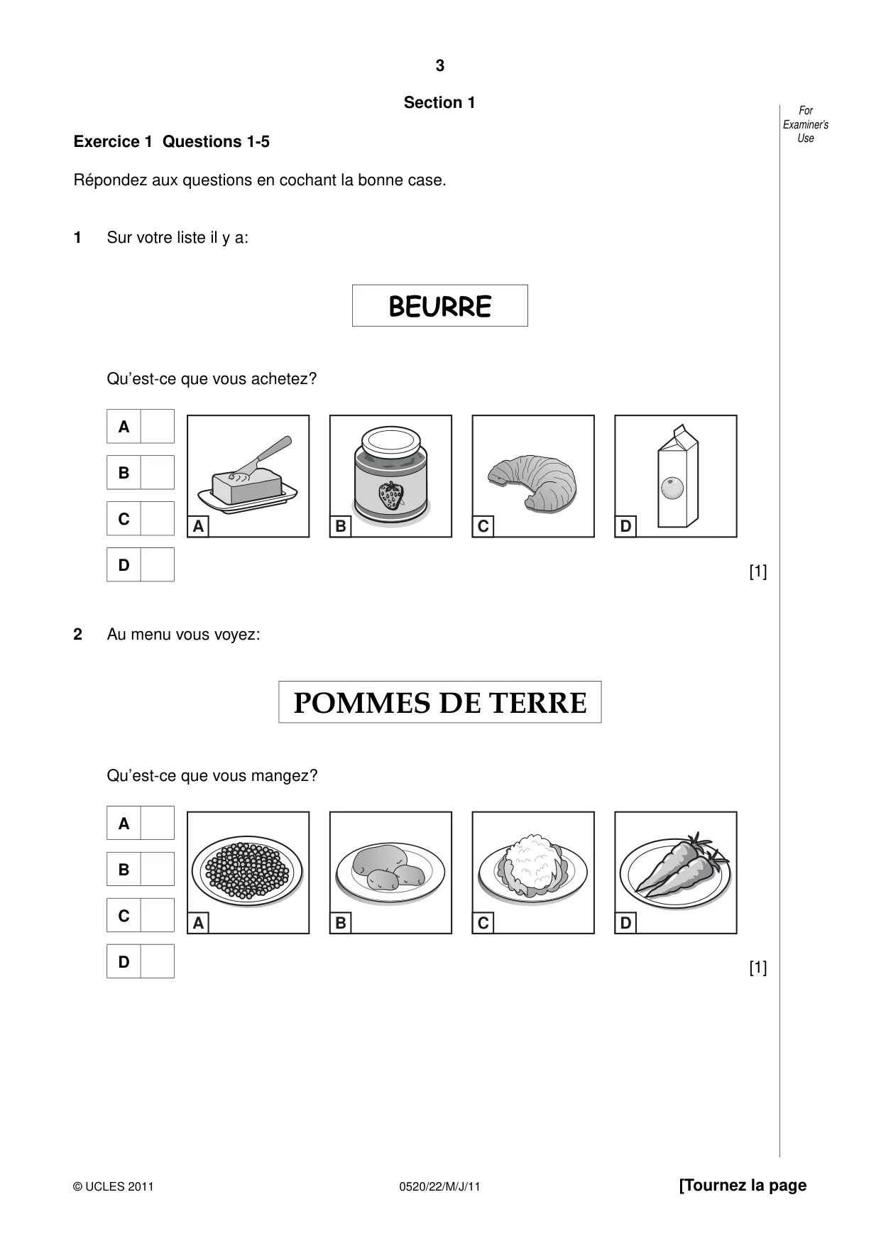 Cambridge IGCSE French - Foreign Language 0520 2011 May/June Paper 2 · Variant 2 question paper, page 3 of 20