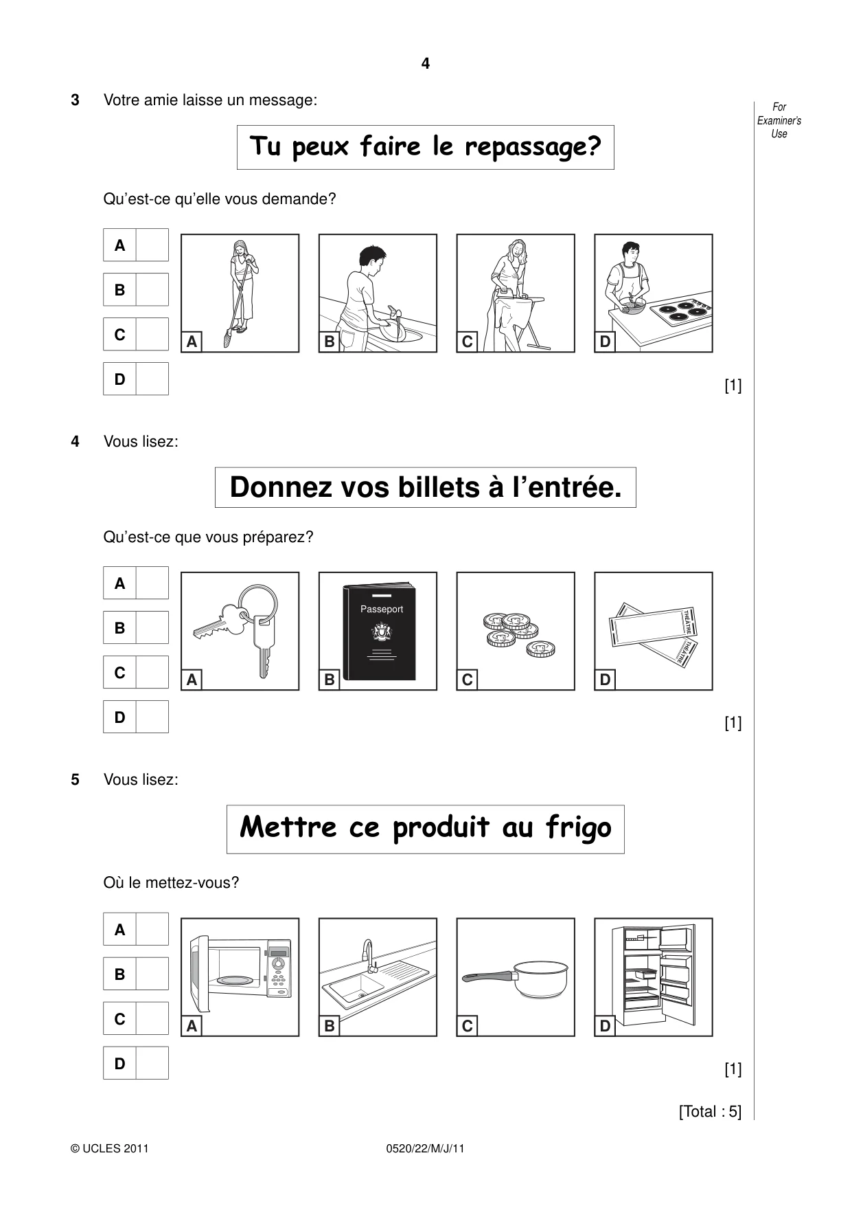 Cambridge IGCSE French - Foreign Language 0520 2011 May/June Paper 2 · Variant 2 question paper, page 4 of 20