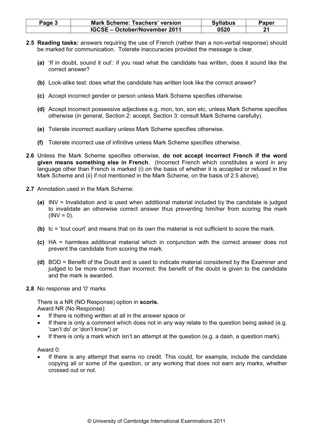 Mark scheme, page 3 of 15