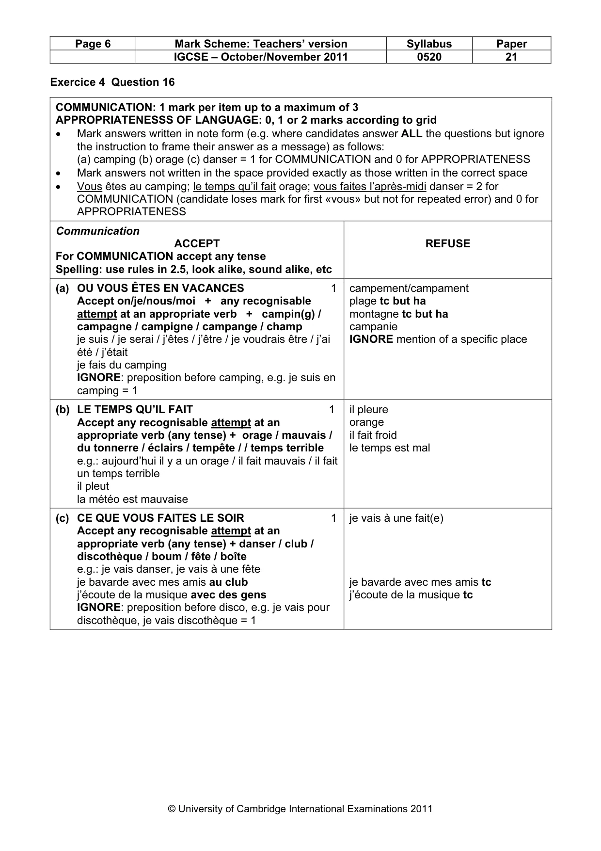Mark scheme, page 6 of 15
