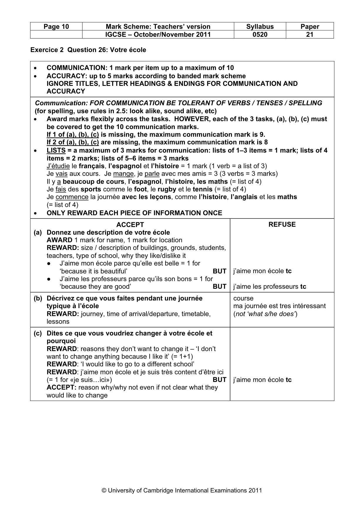 Mark scheme, page 10 of 15