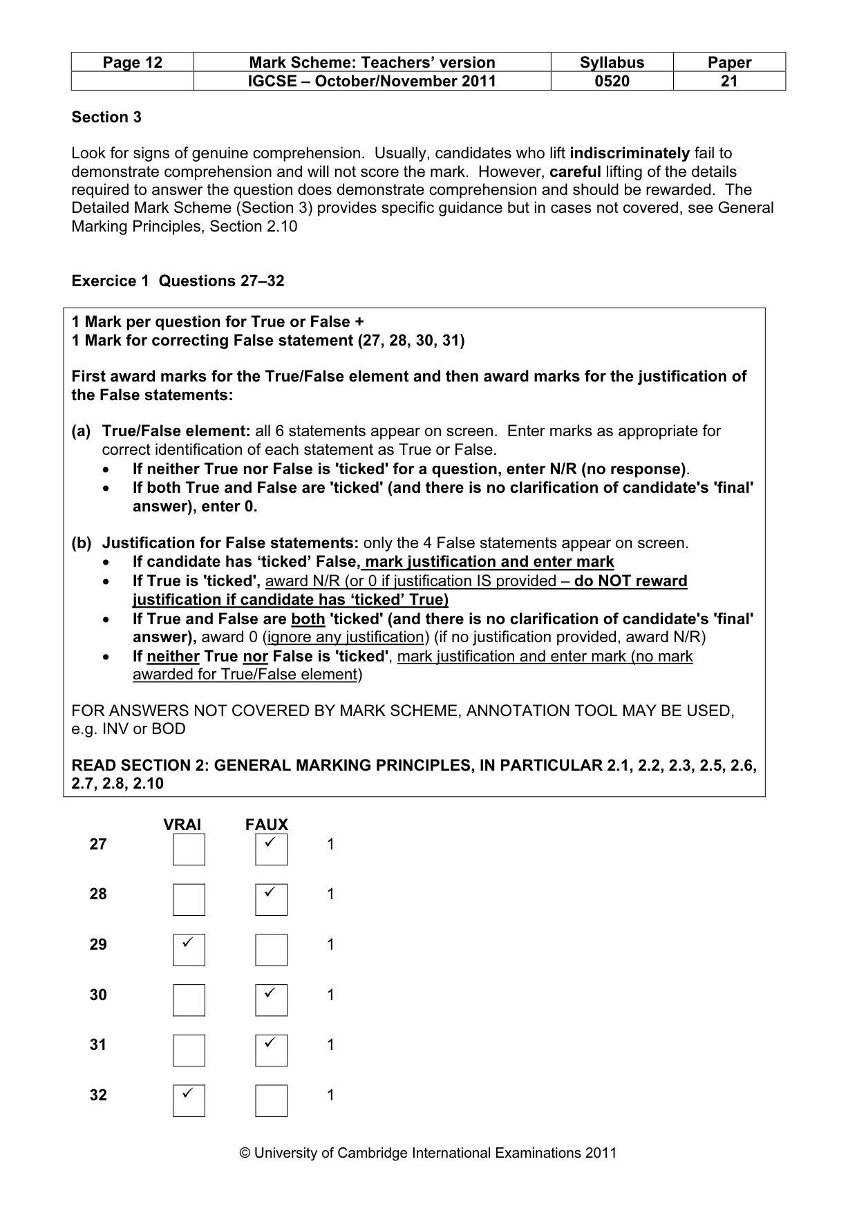 Mark scheme, page 12 of 15