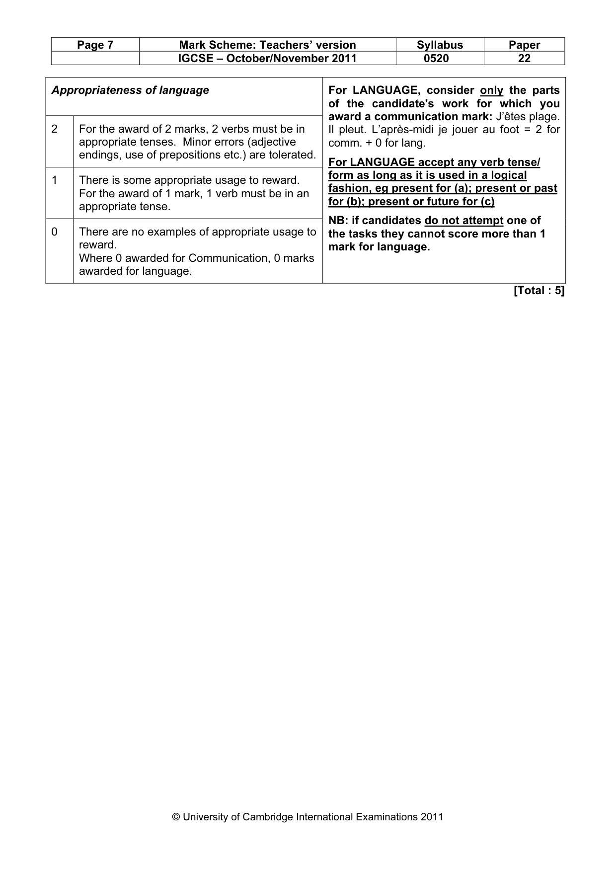 Mark scheme, page 7 of 17