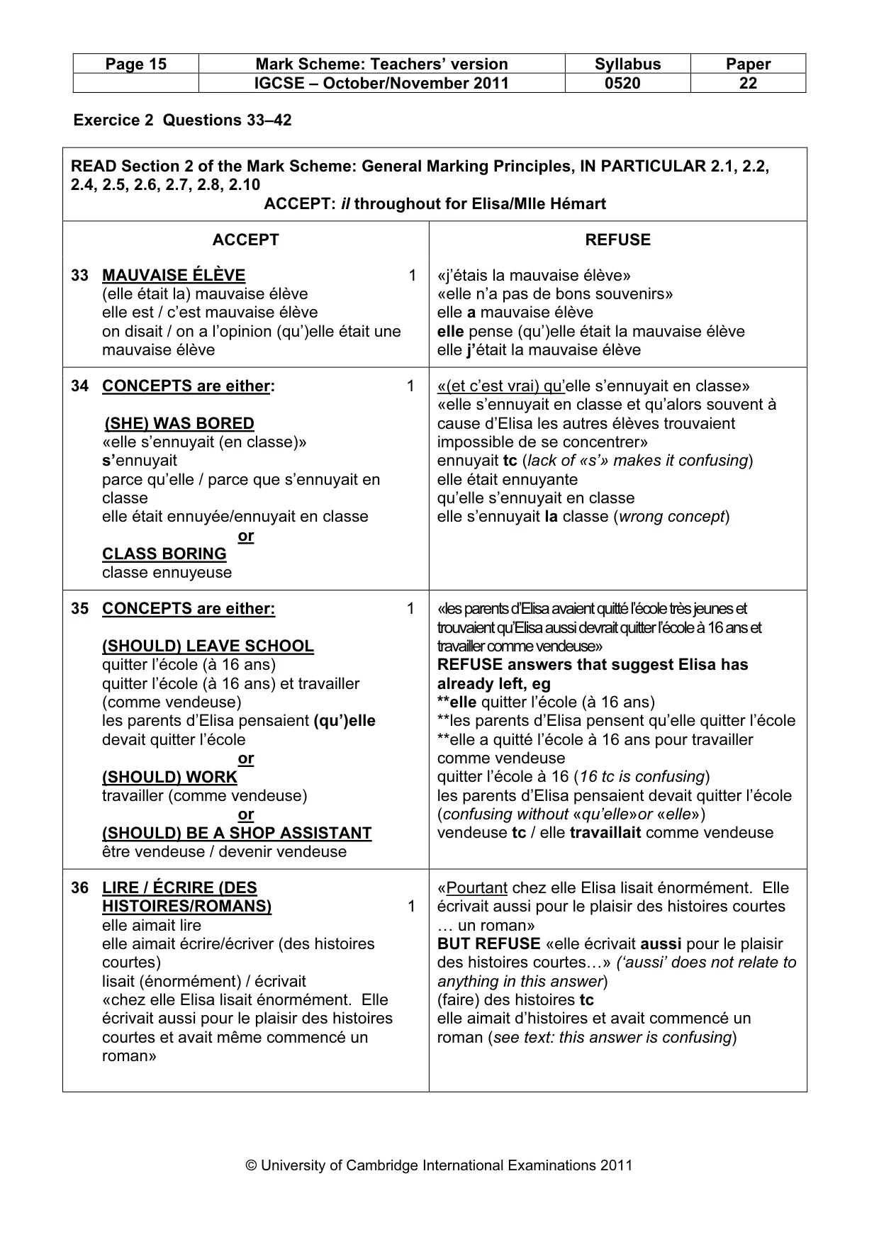 Mark scheme, page 15 of 17