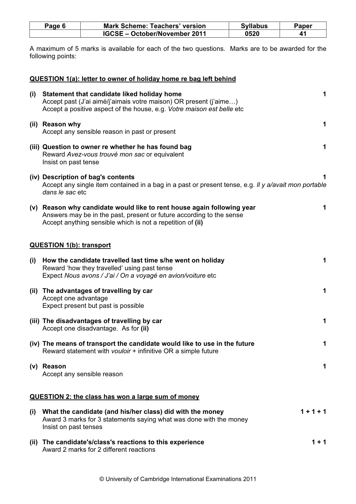 Mark scheme, page 6 of 19