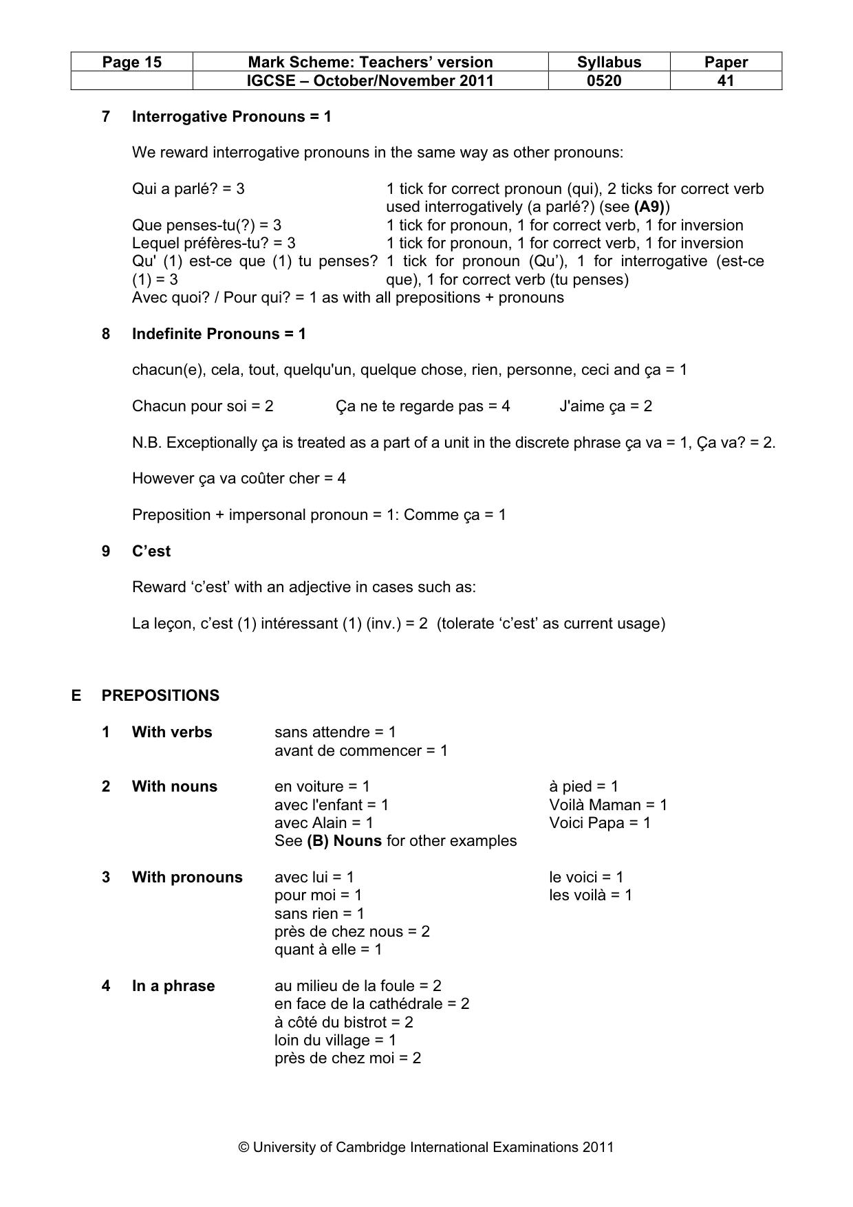 Mark scheme, page 15 of 19