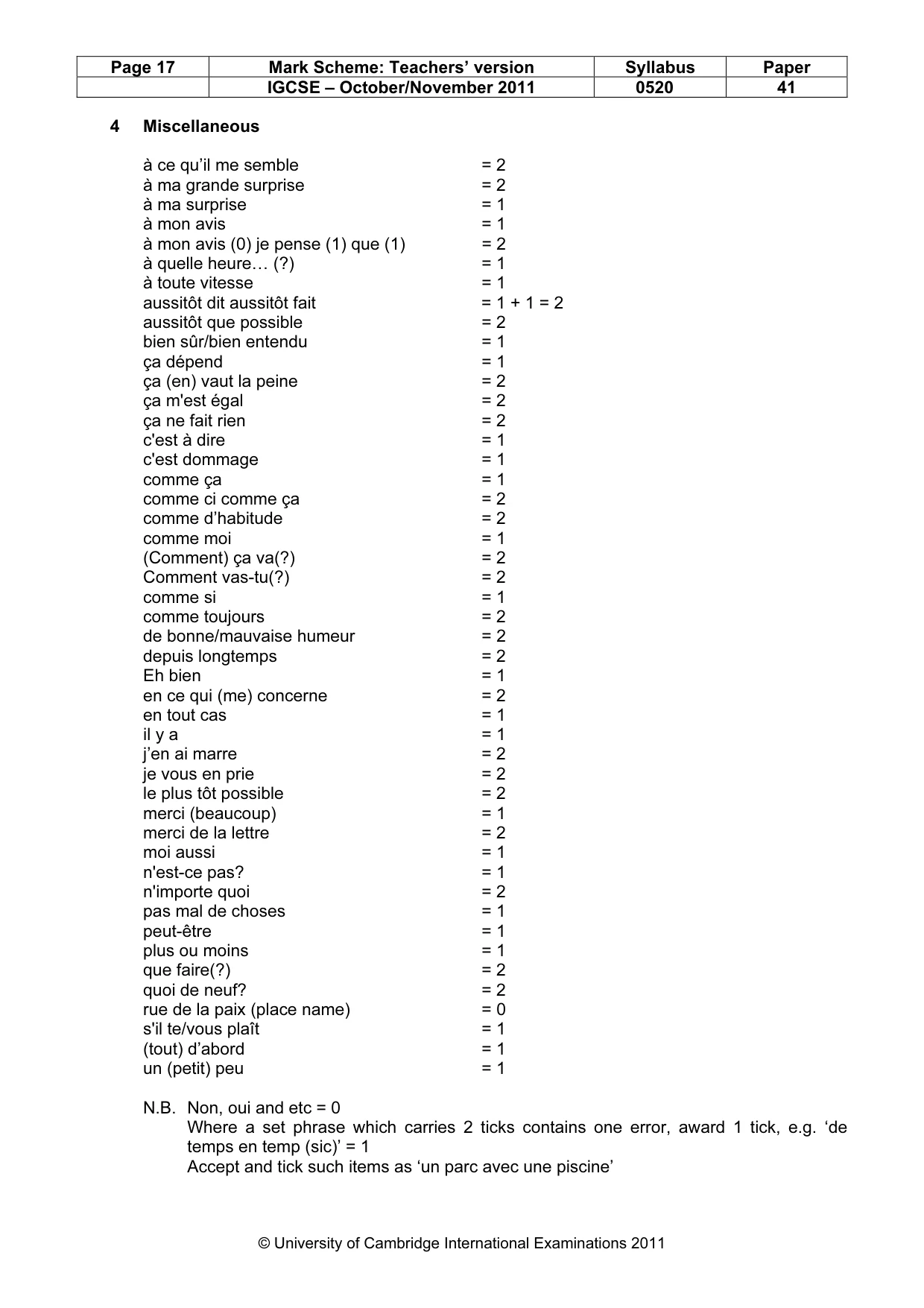 Mark scheme, page 17 of 19