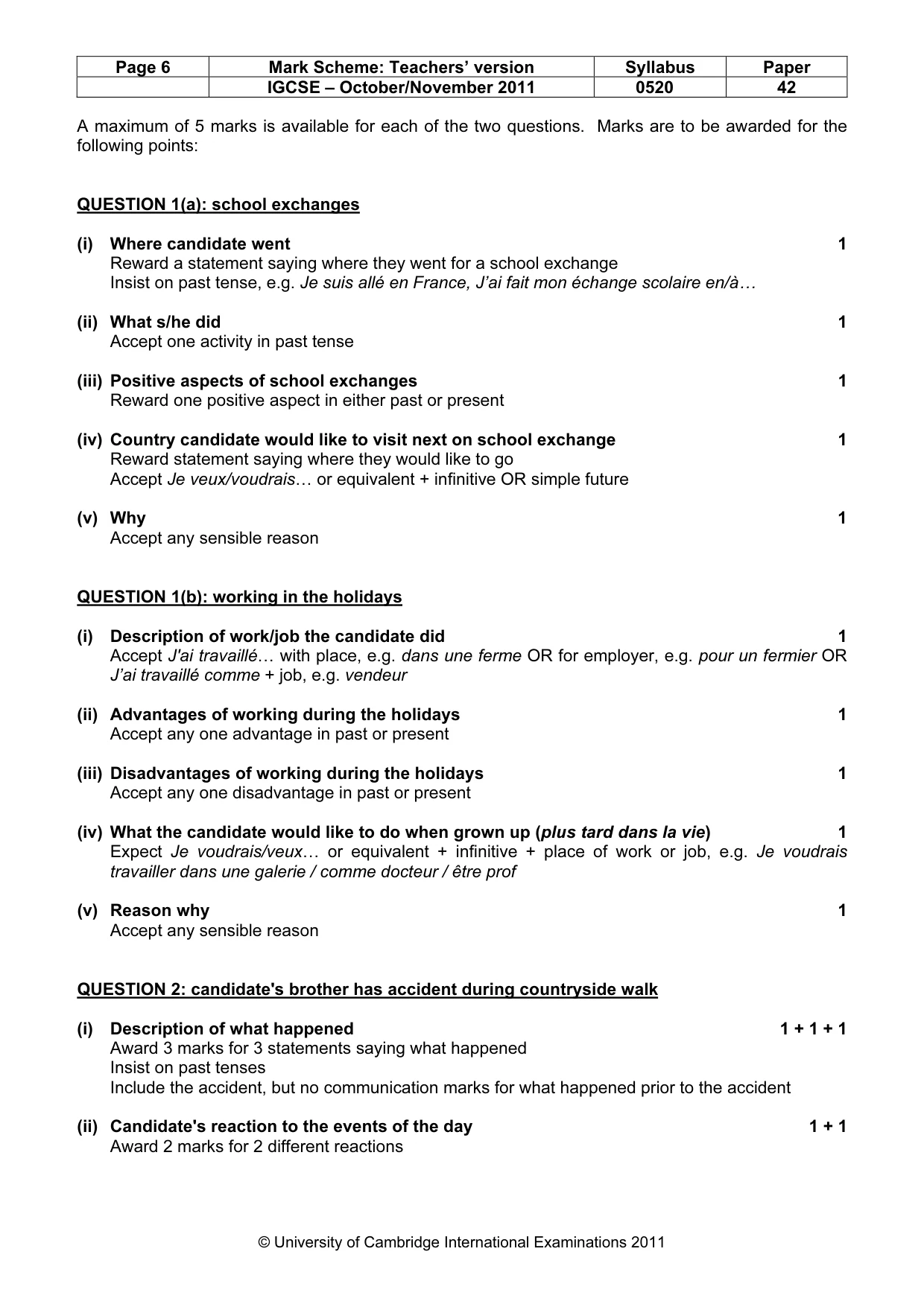 Mark scheme, page 6 of 19