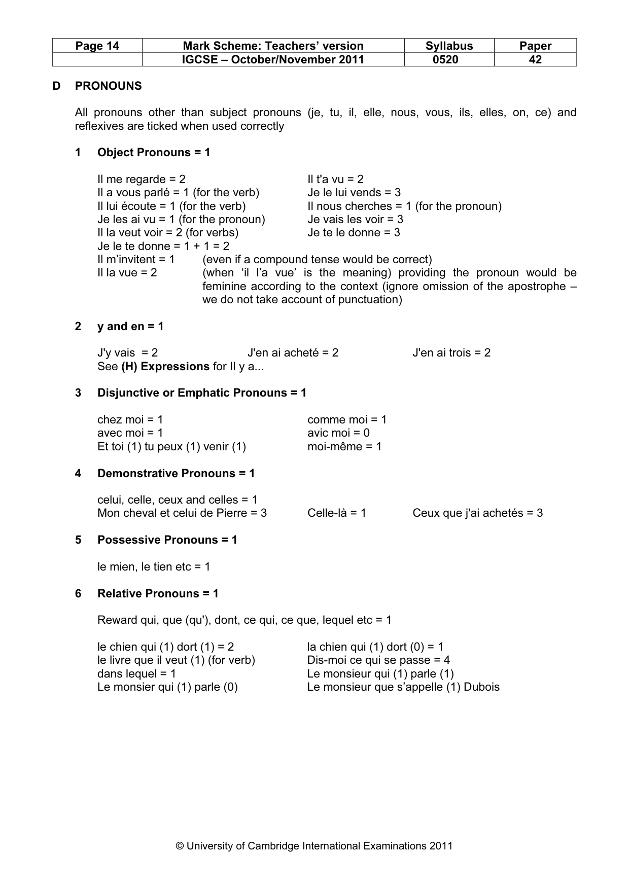 Mark scheme, page 14 of 19