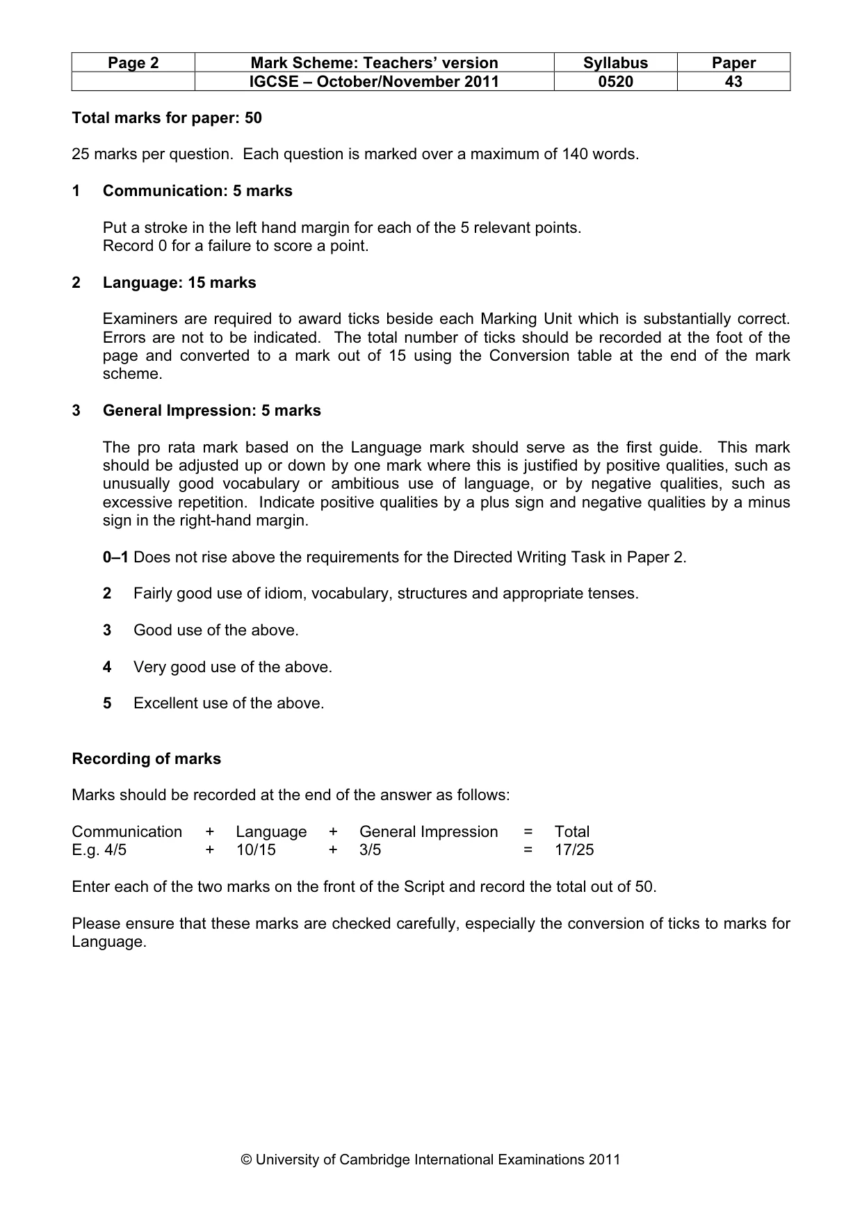 Mark scheme, page 2 of 19
