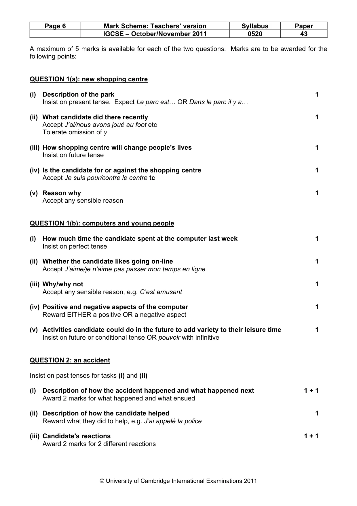 Mark scheme, page 6 of 19