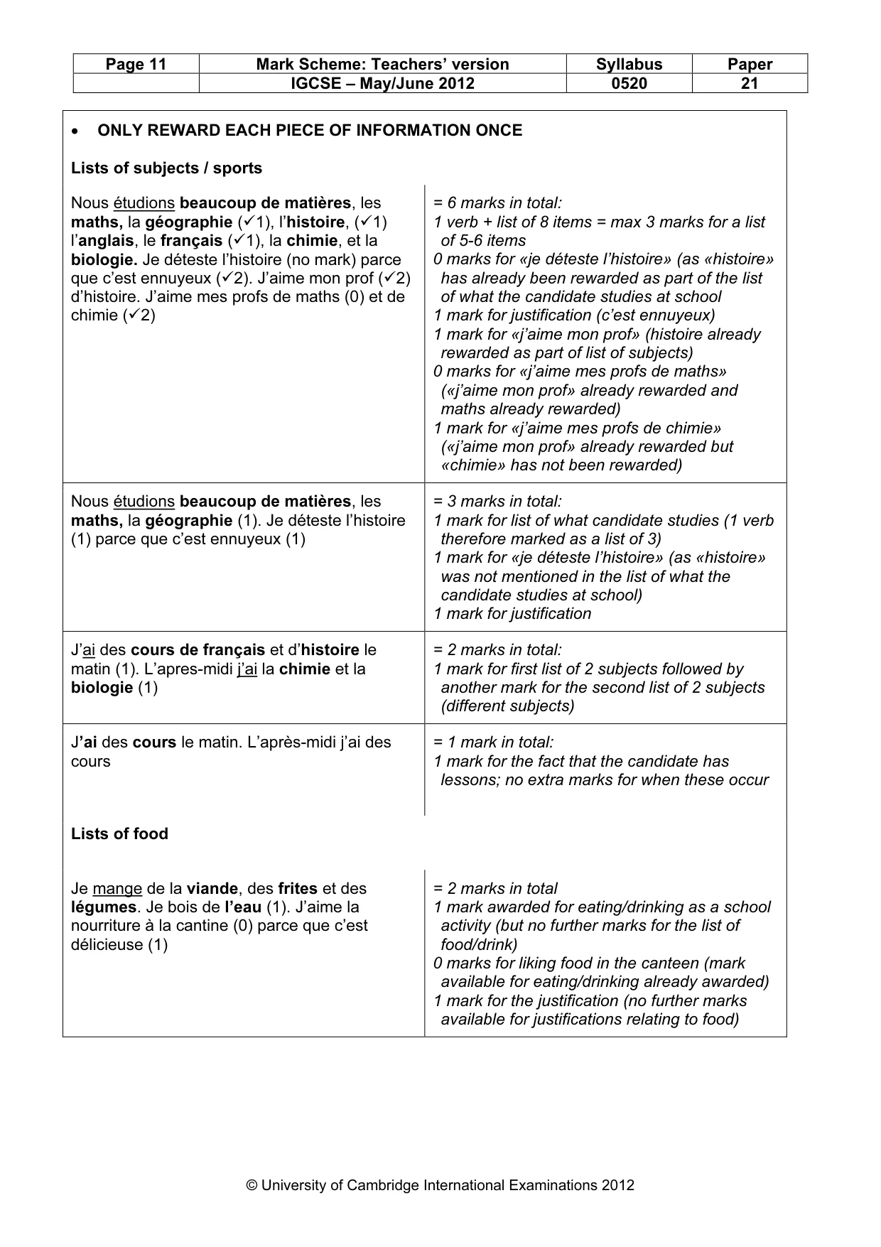 Mark scheme, page 11 of 19