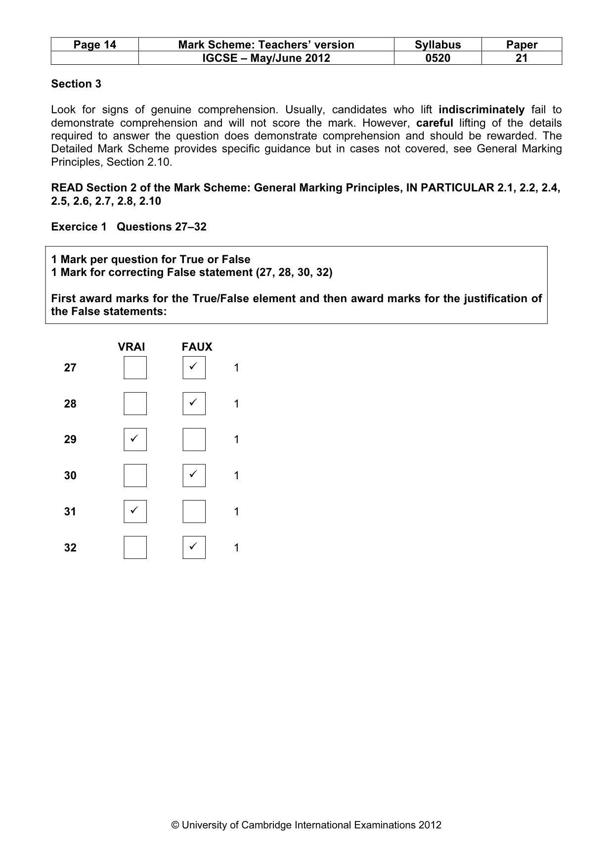 Mark scheme, page 14 of 19