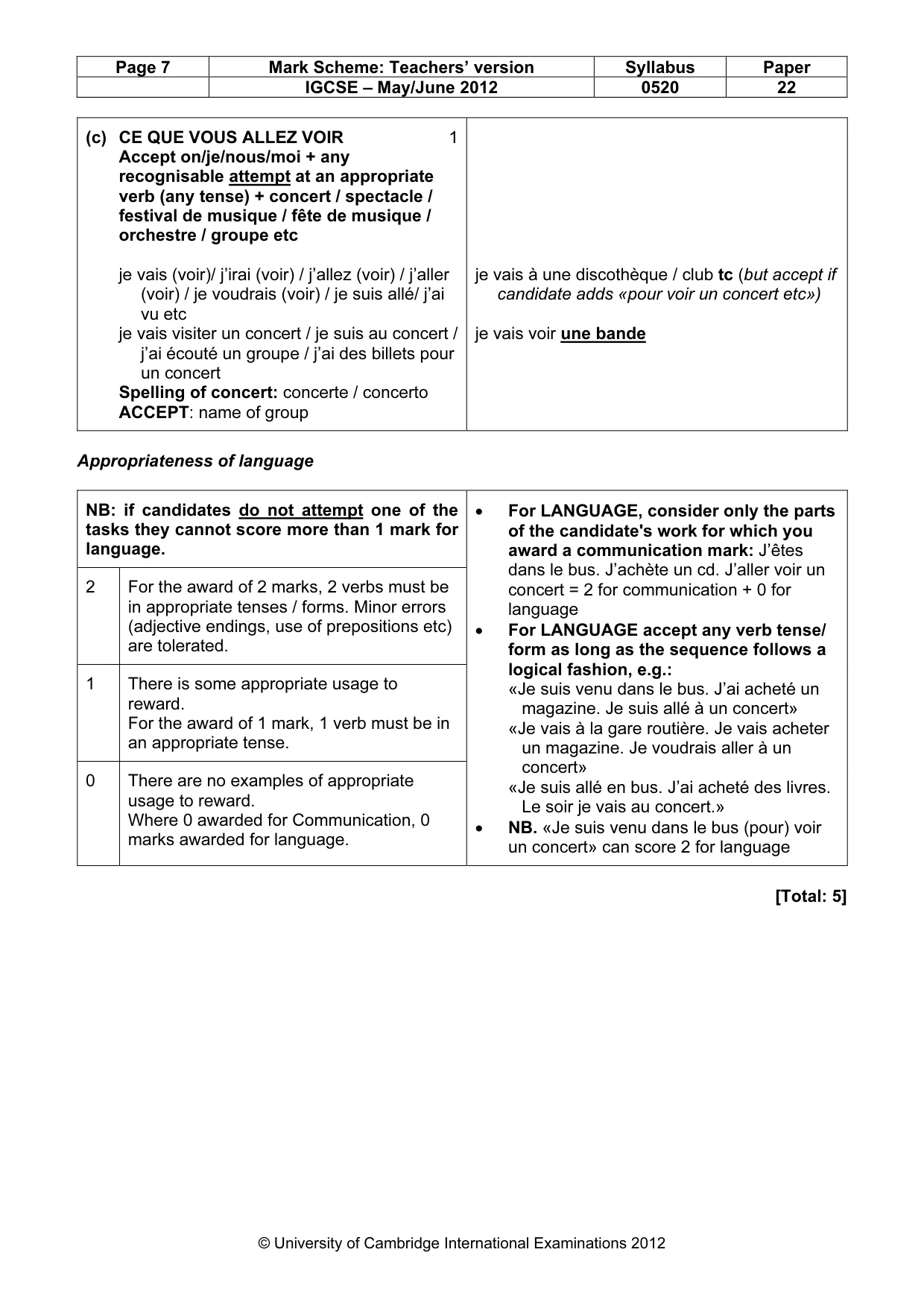 Mark scheme, page 7 of 16