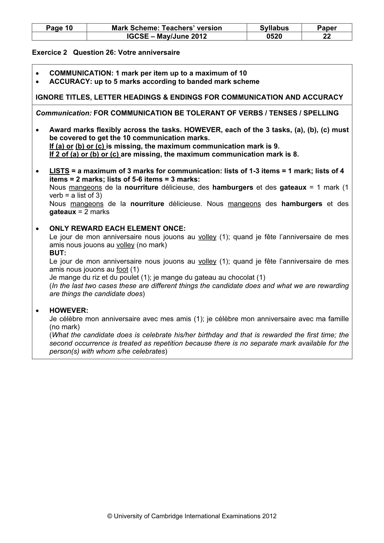 Mark scheme, page 10 of 16