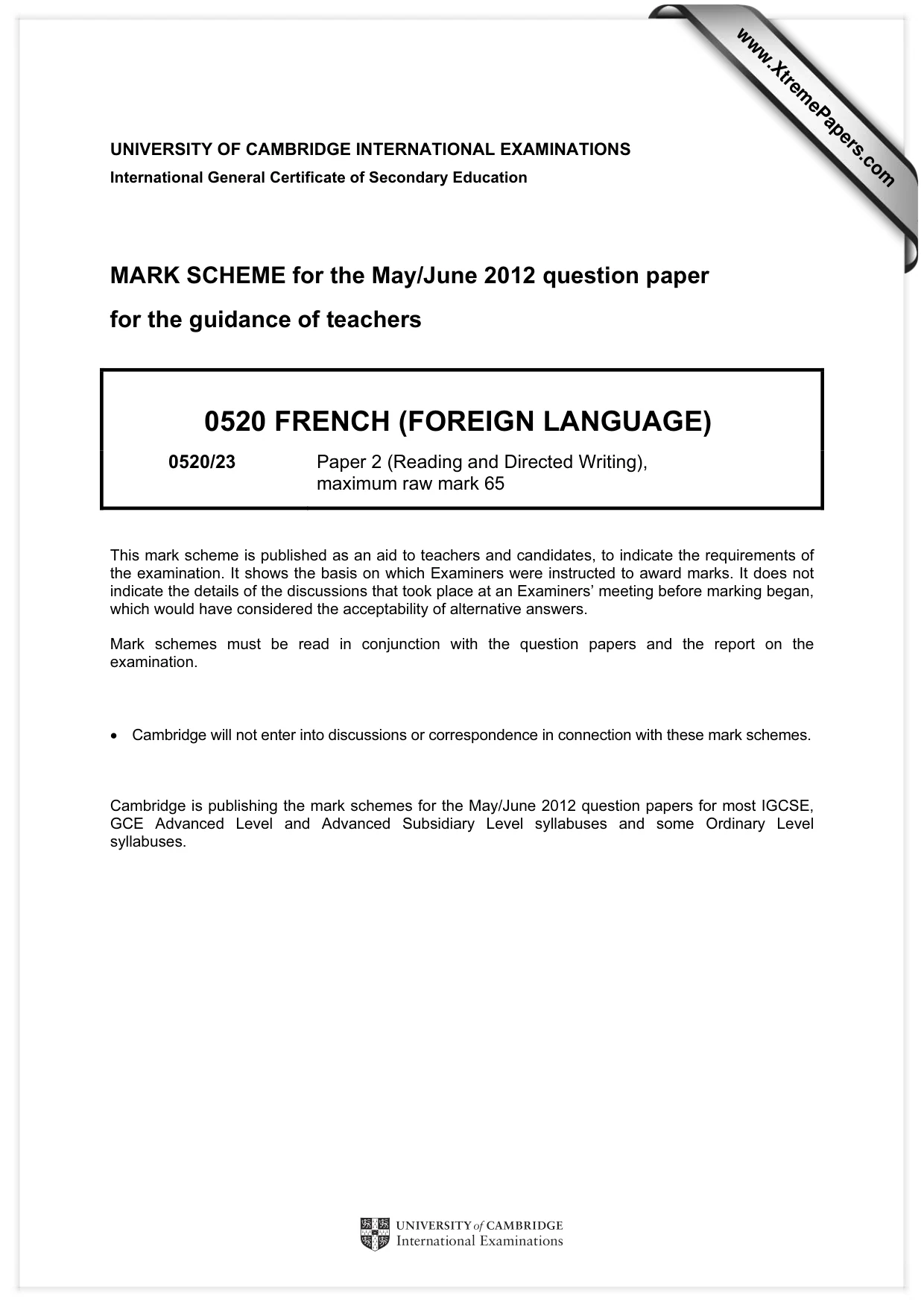 Mark scheme, page 1 of 16