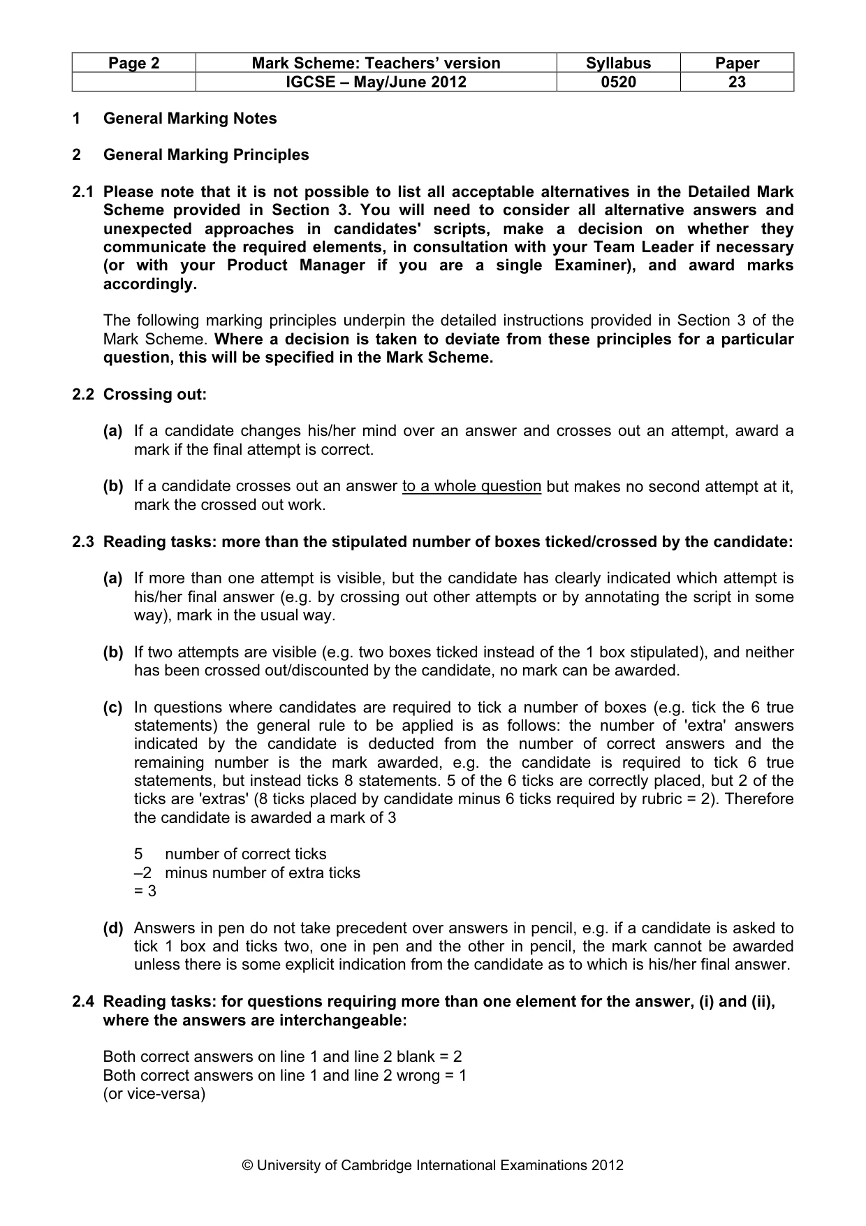 Mark scheme, page 2 of 16