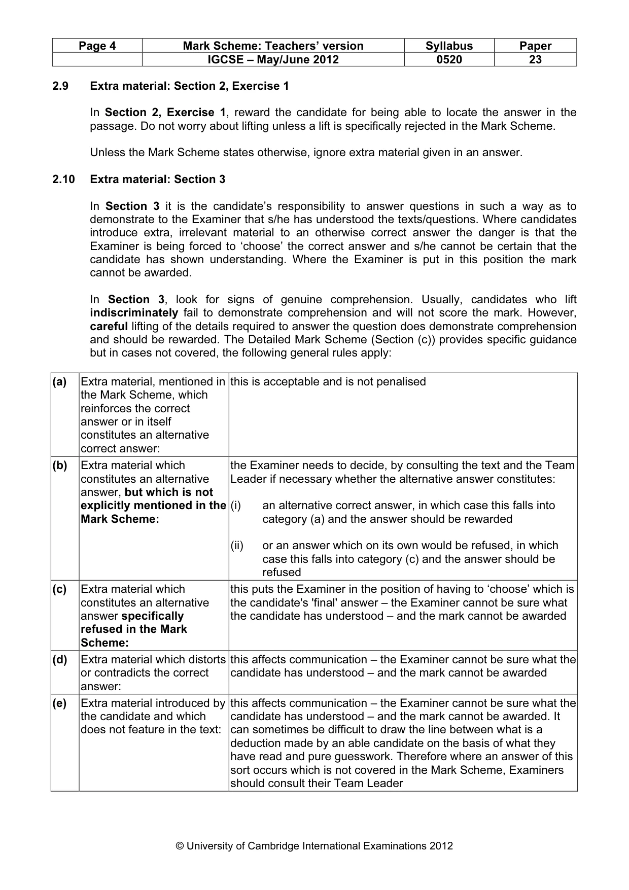 Mark scheme, page 4 of 16