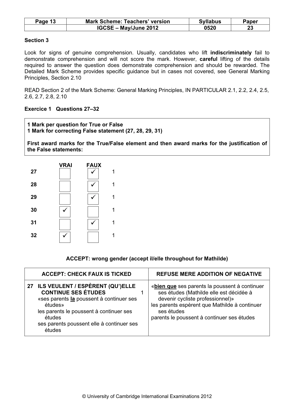 Mark scheme, page 13 of 16