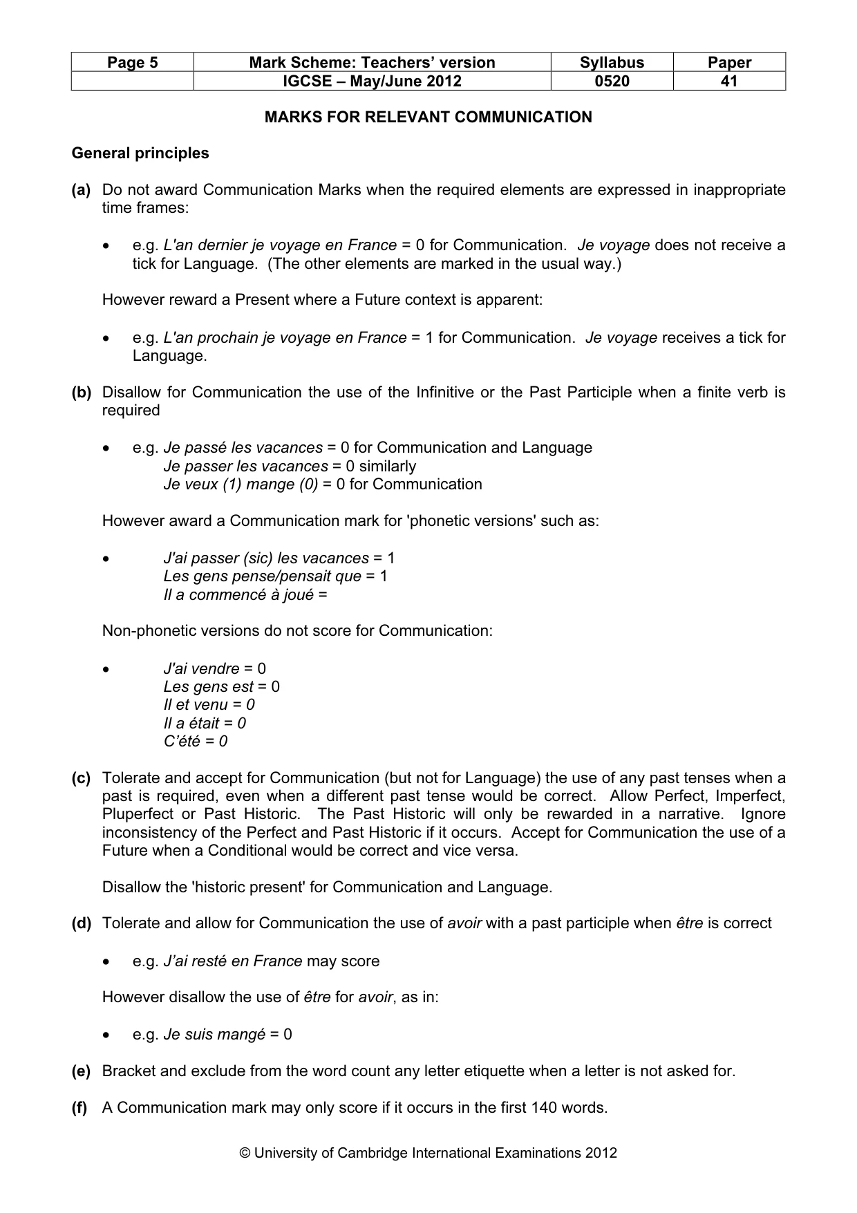 Mark scheme, page 5 of 23