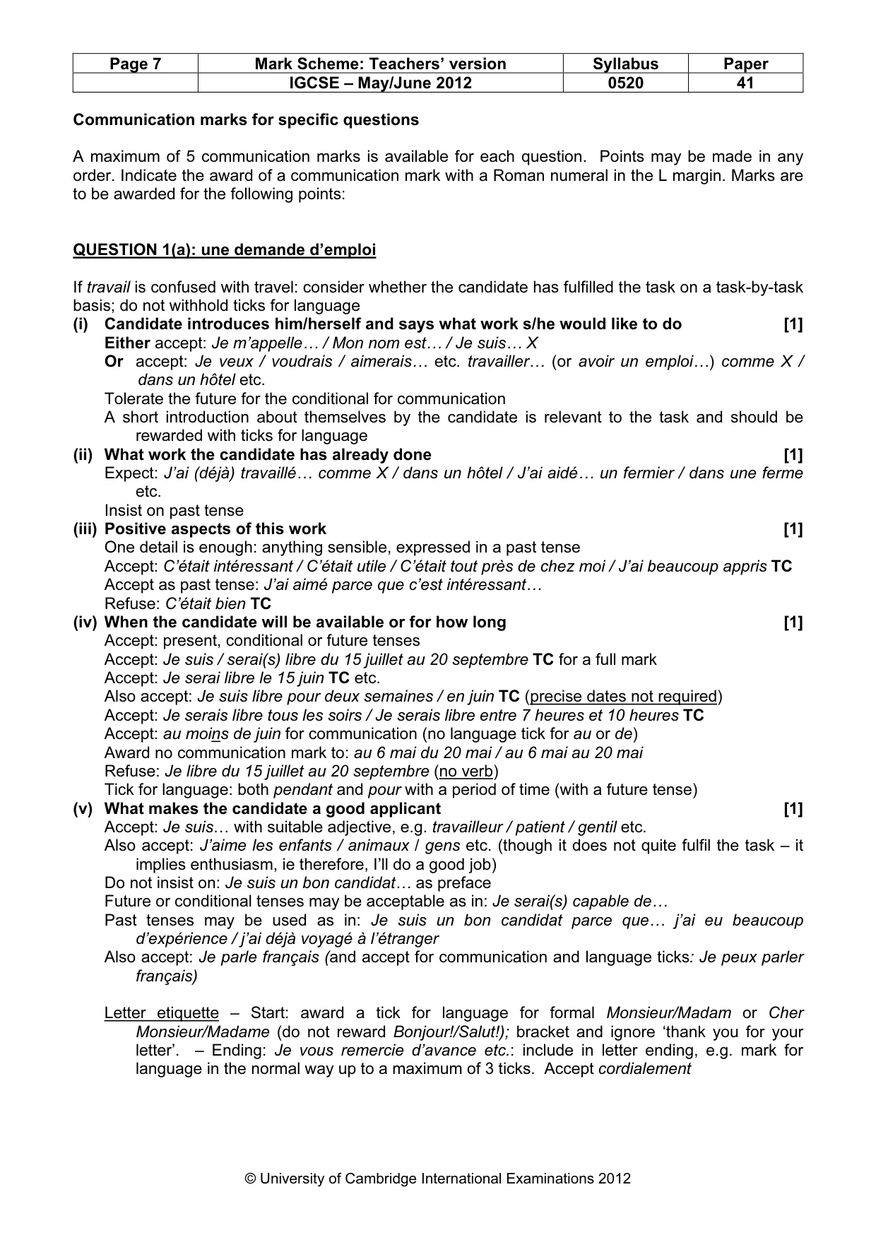Mark scheme, page 7 of 23