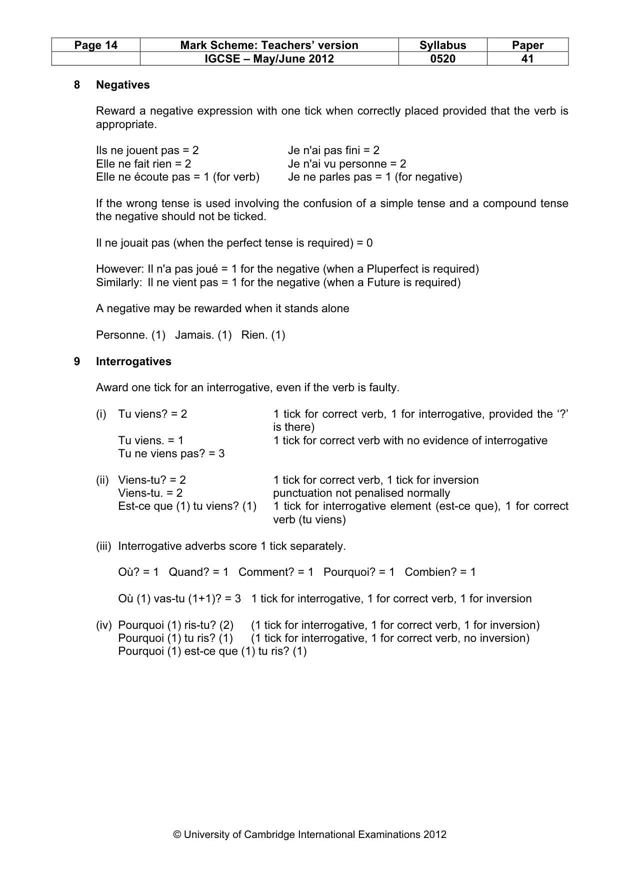Mark scheme, page 14 of 23