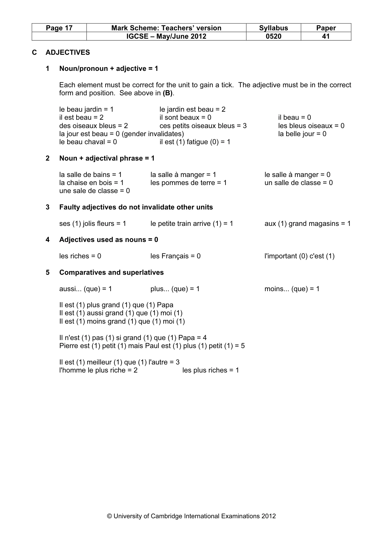 Mark scheme, page 17 of 23