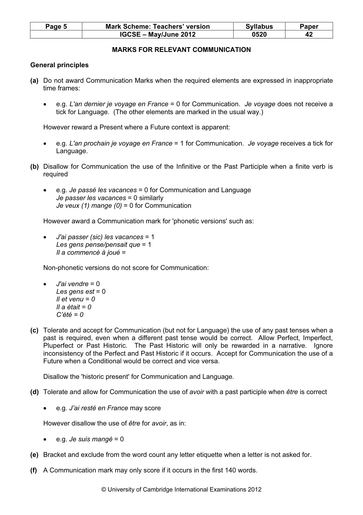 Mark scheme, page 5 of 22