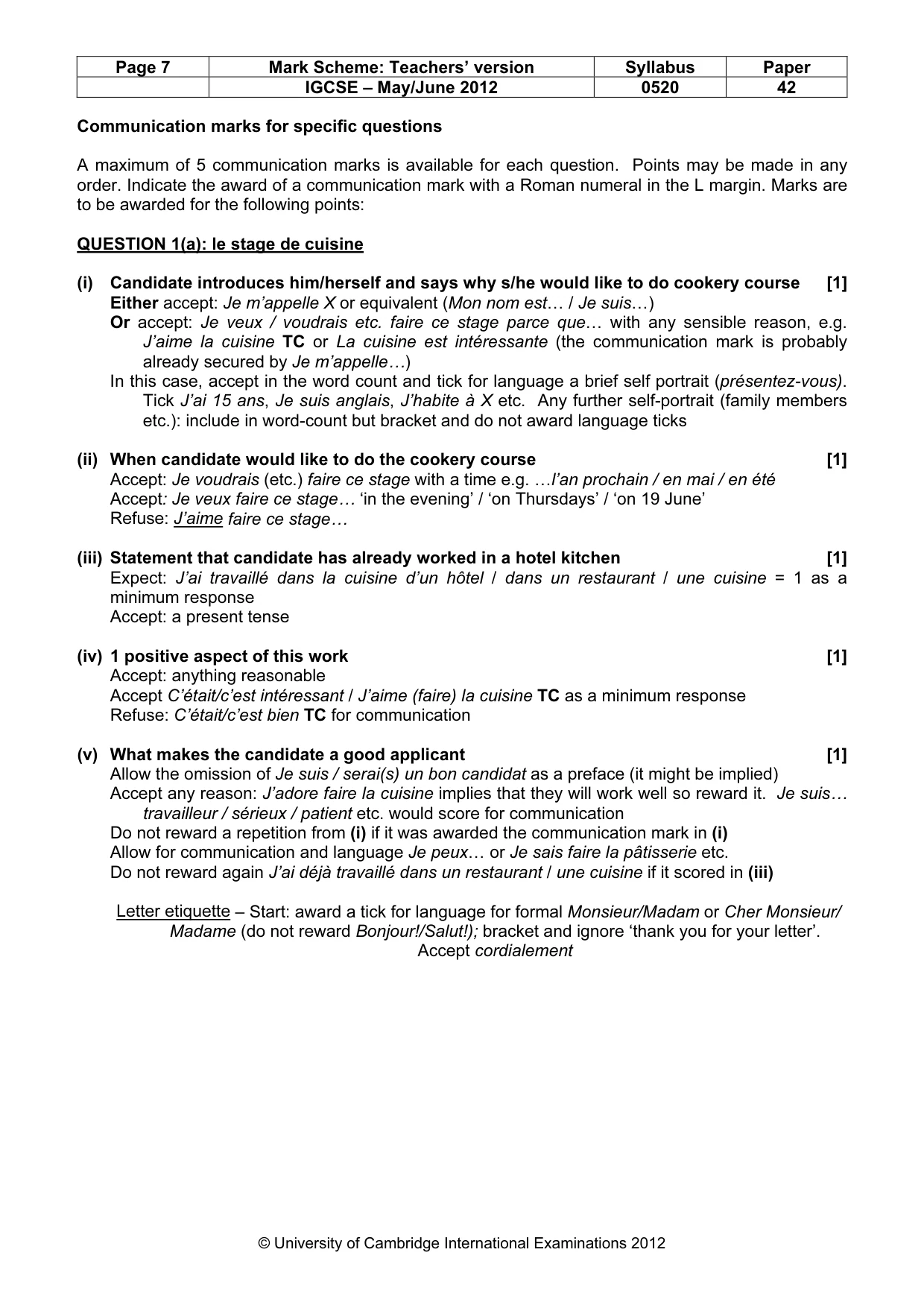 Mark scheme, page 7 of 22