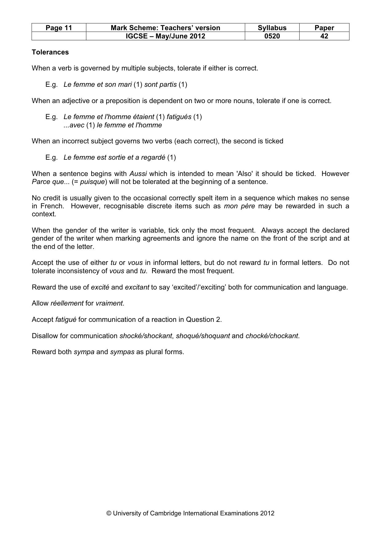 Mark scheme, page 11 of 22