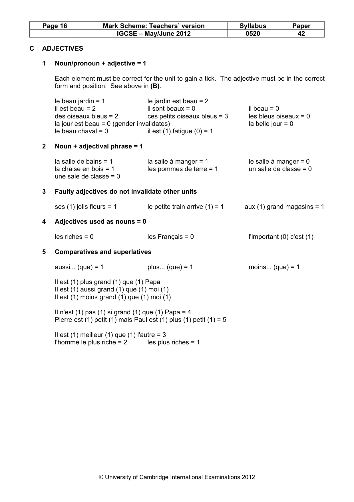 Mark scheme, page 16 of 22