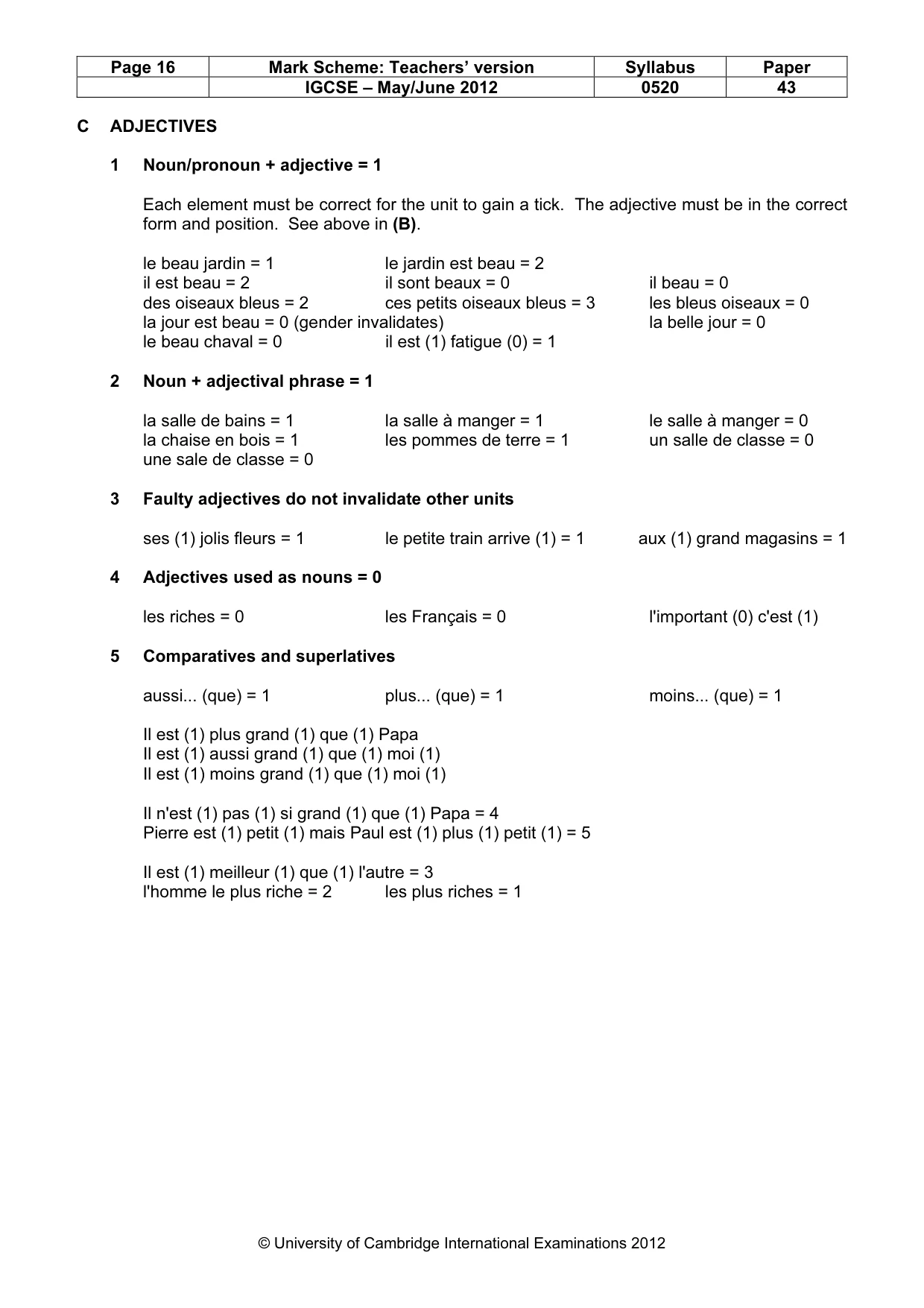 Mark scheme, page 16 of 22