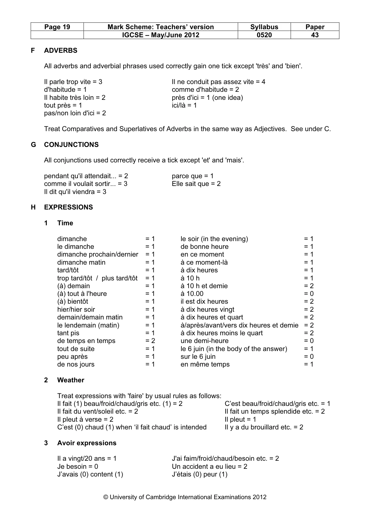 Mark scheme, page 19 of 22