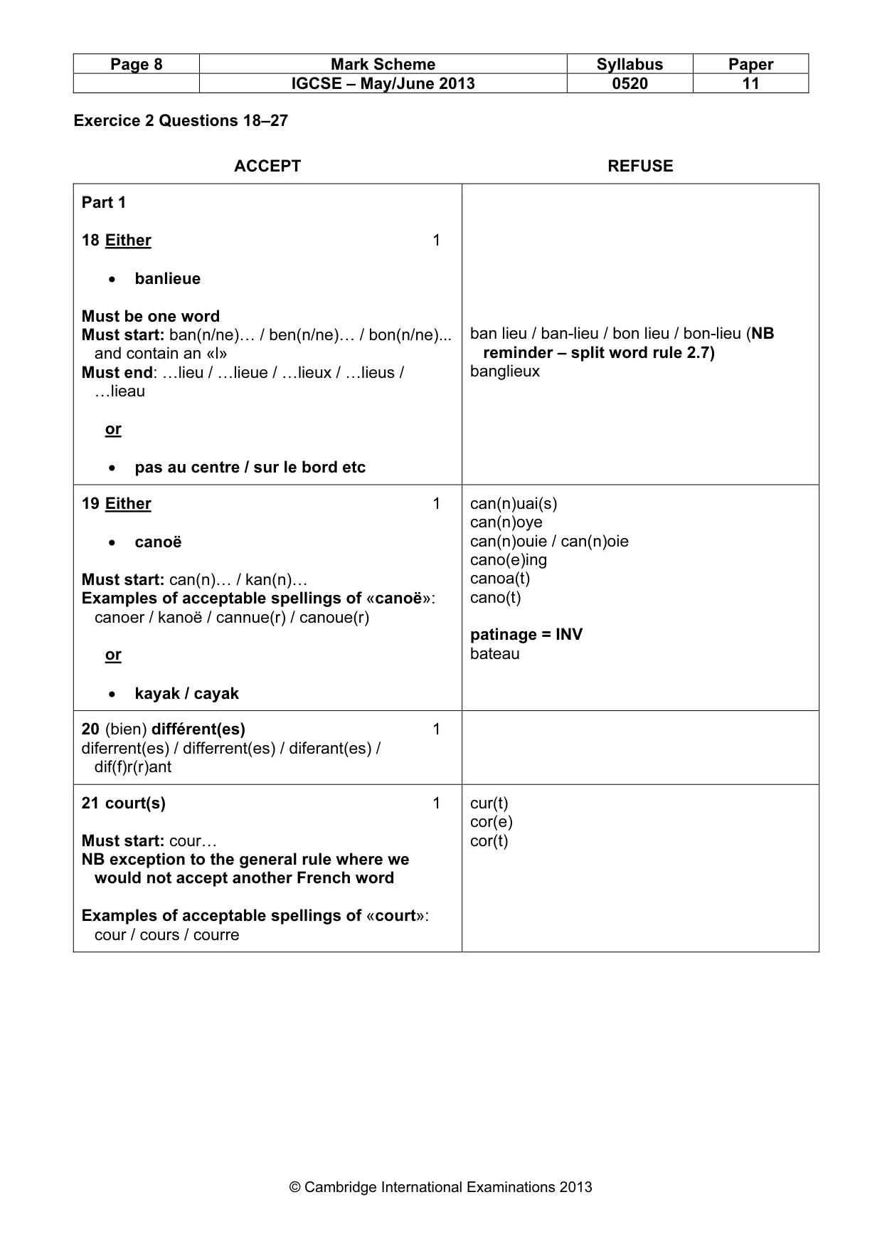 Mark scheme, page 8 of 14