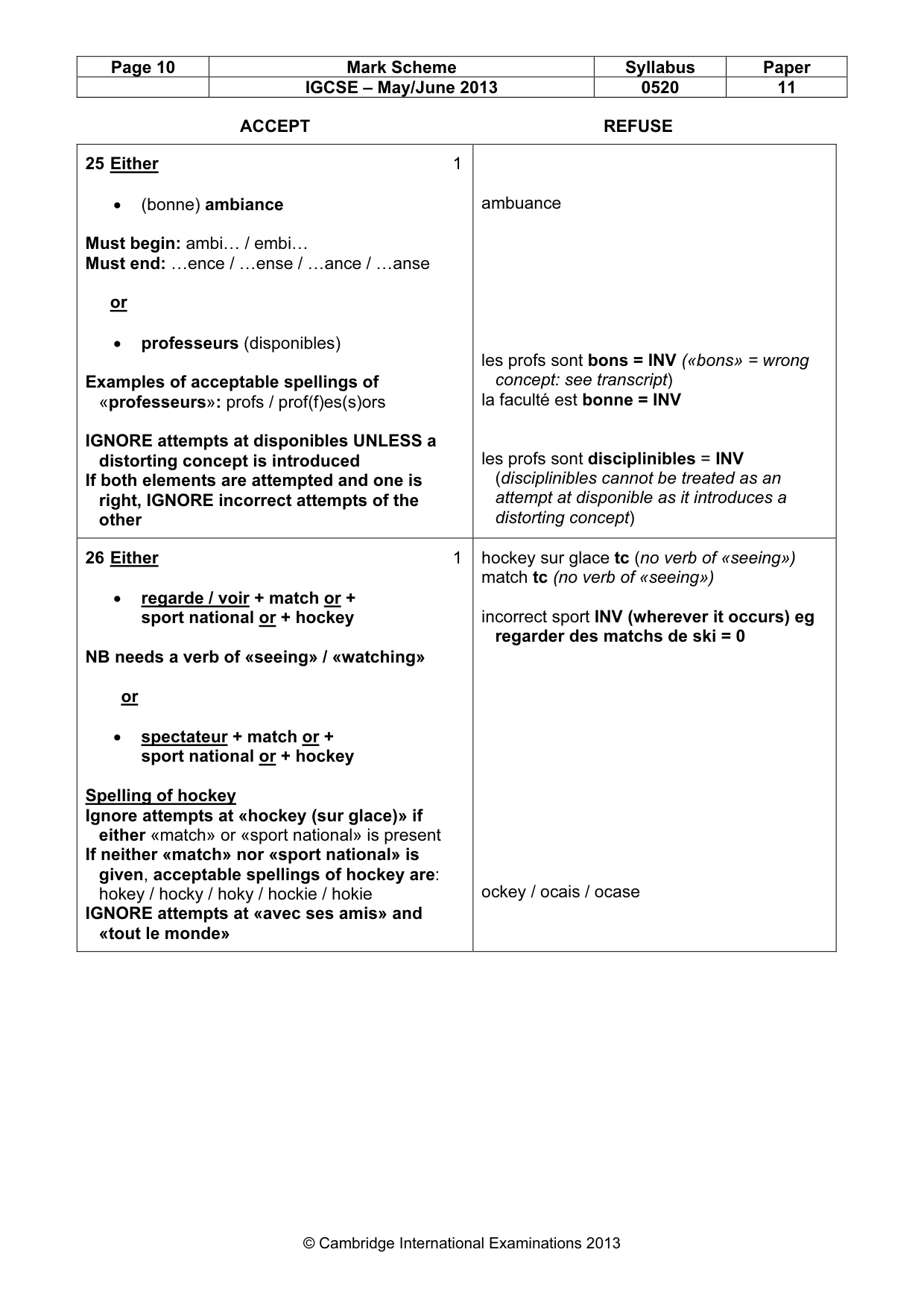 Mark scheme, page 10 of 14