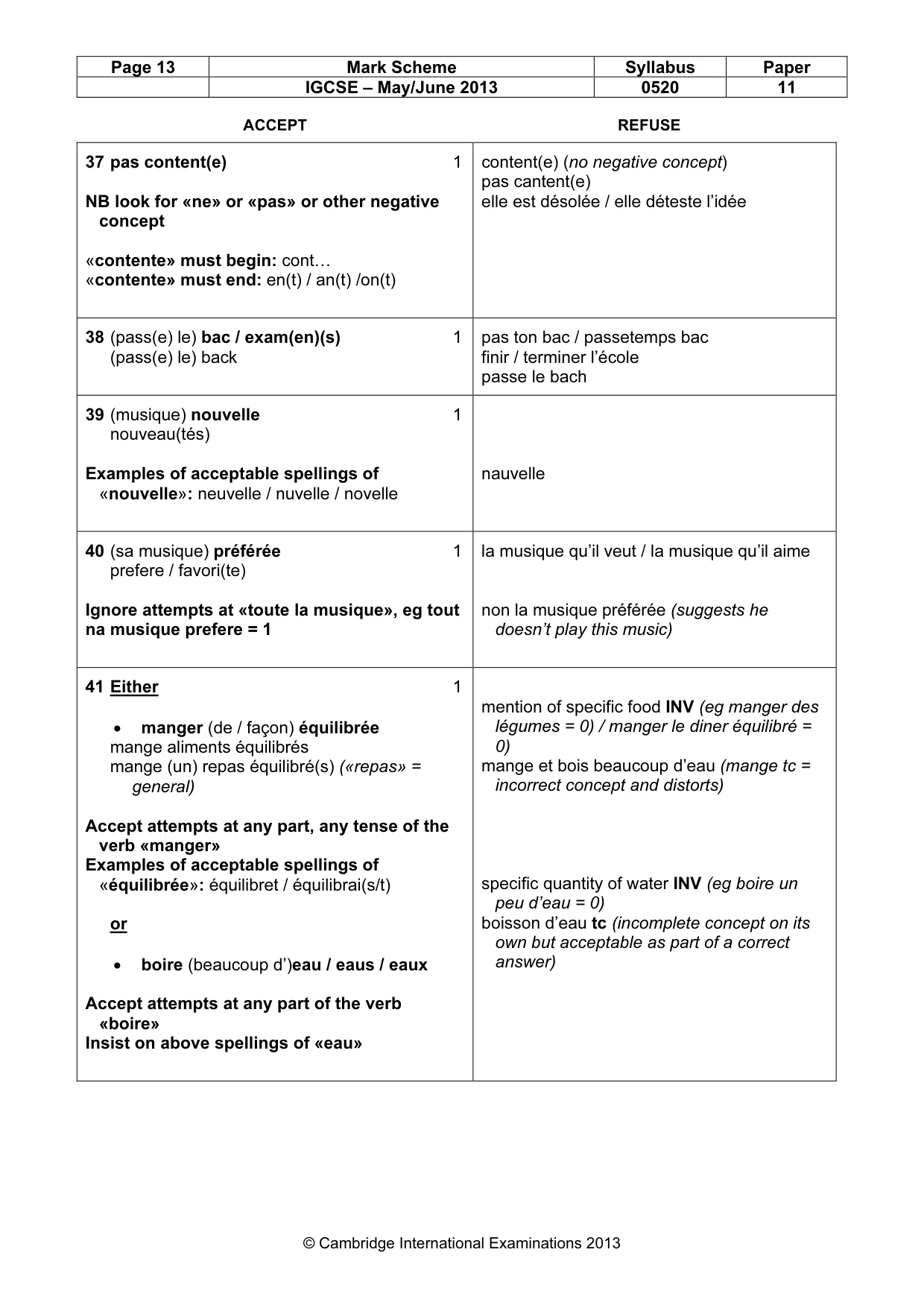 Mark scheme, page 13 of 14