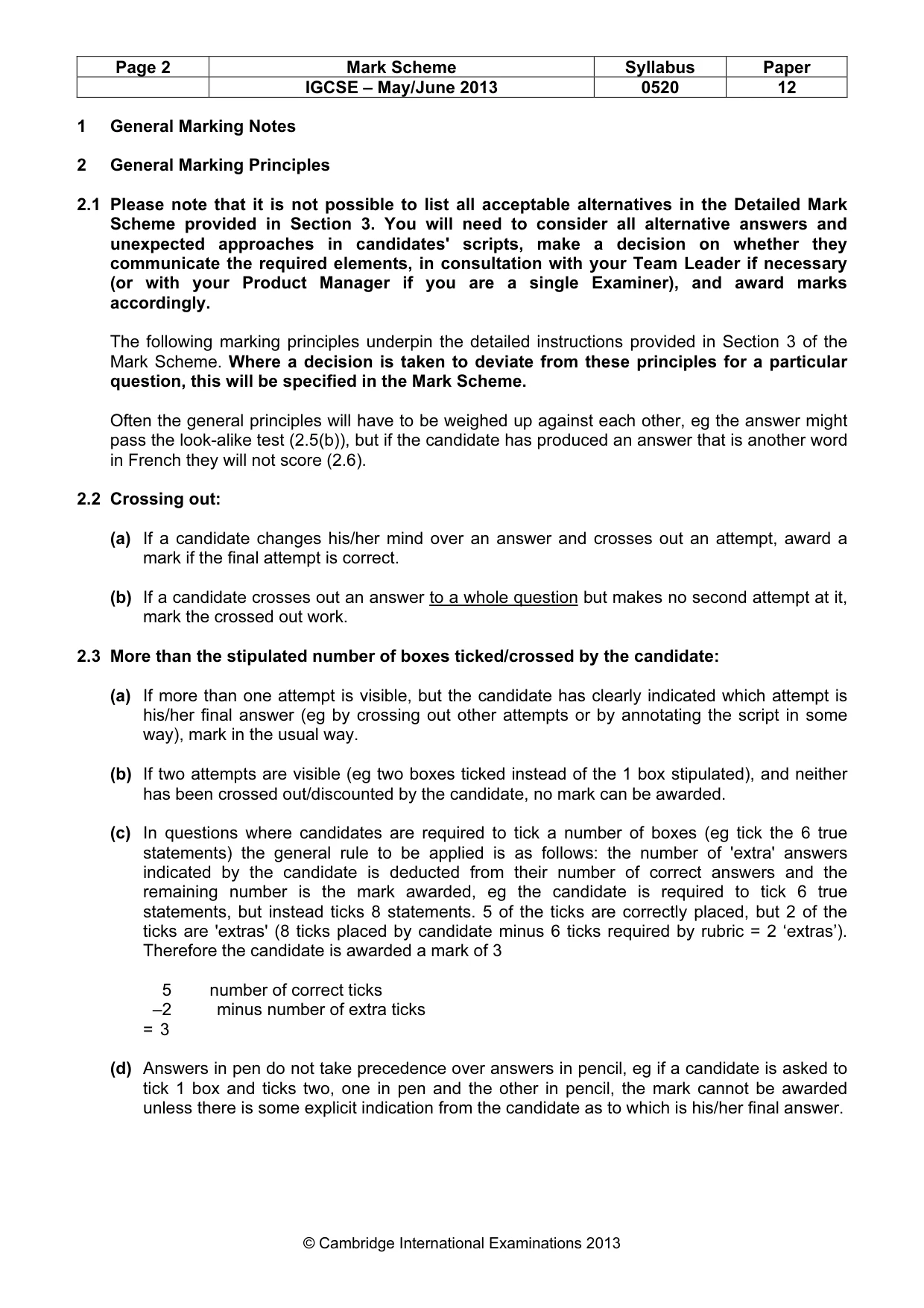 Mark scheme, page 2 of 14