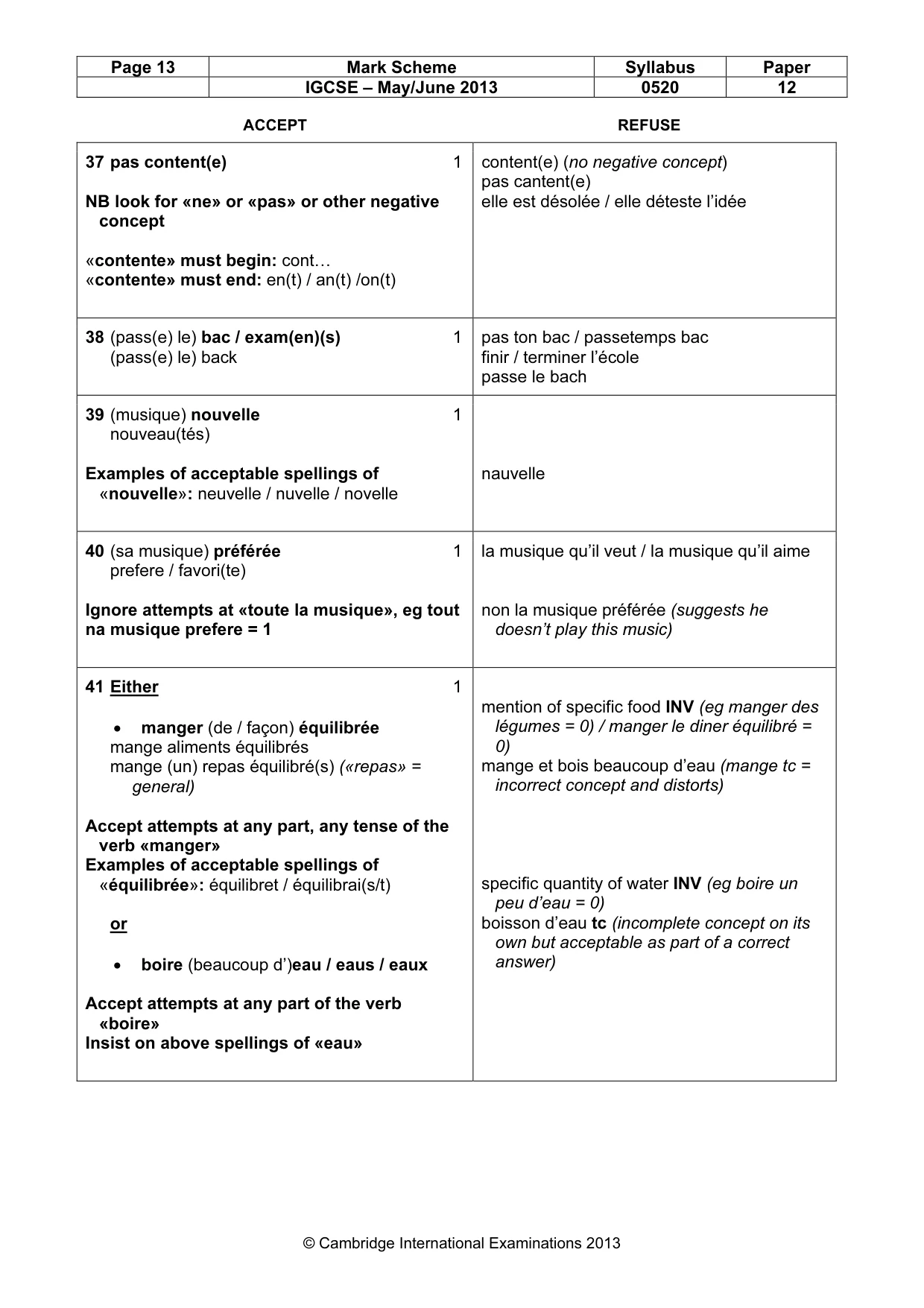 Mark scheme, page 13 of 14