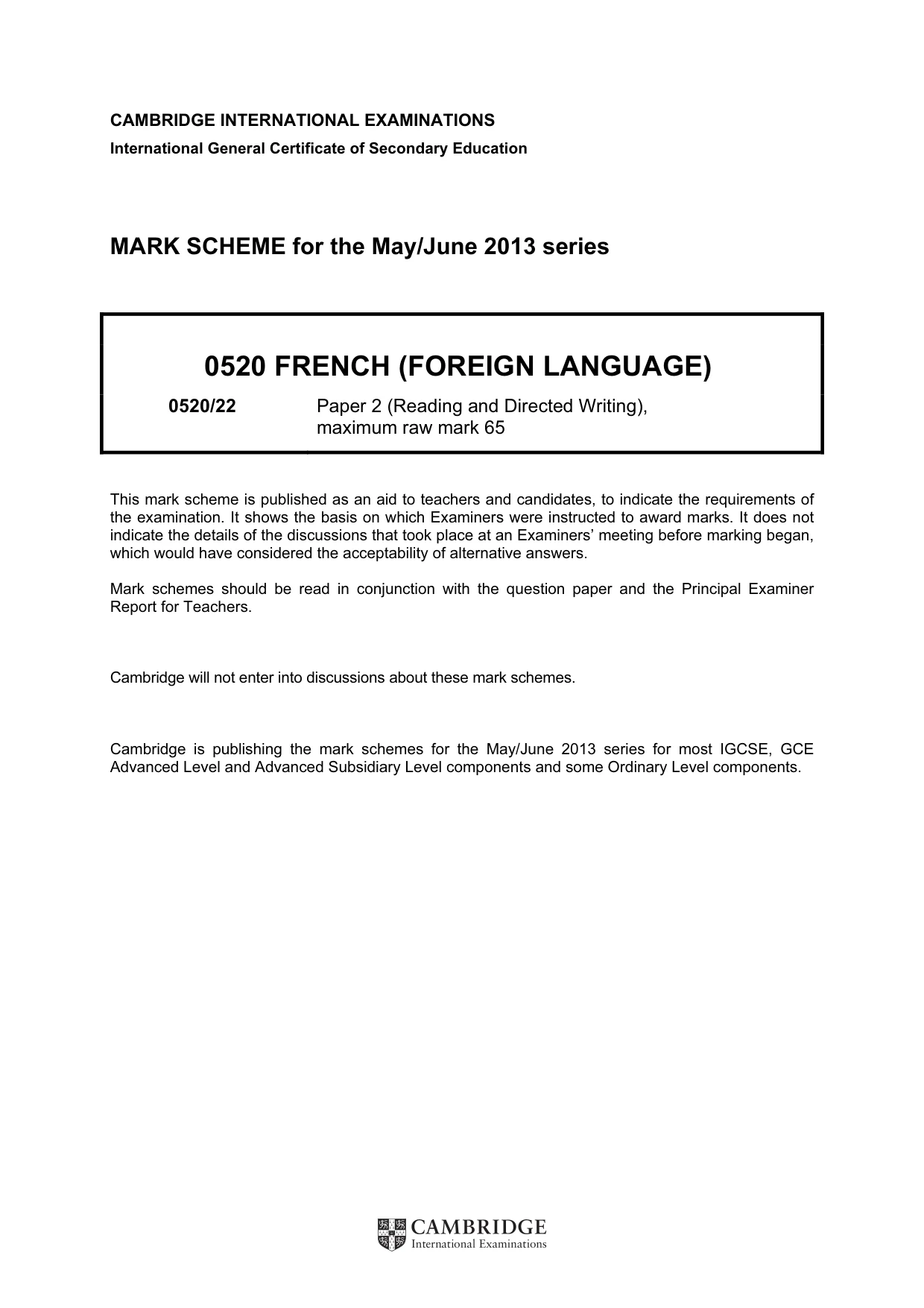 Mark scheme, page 1 of 17