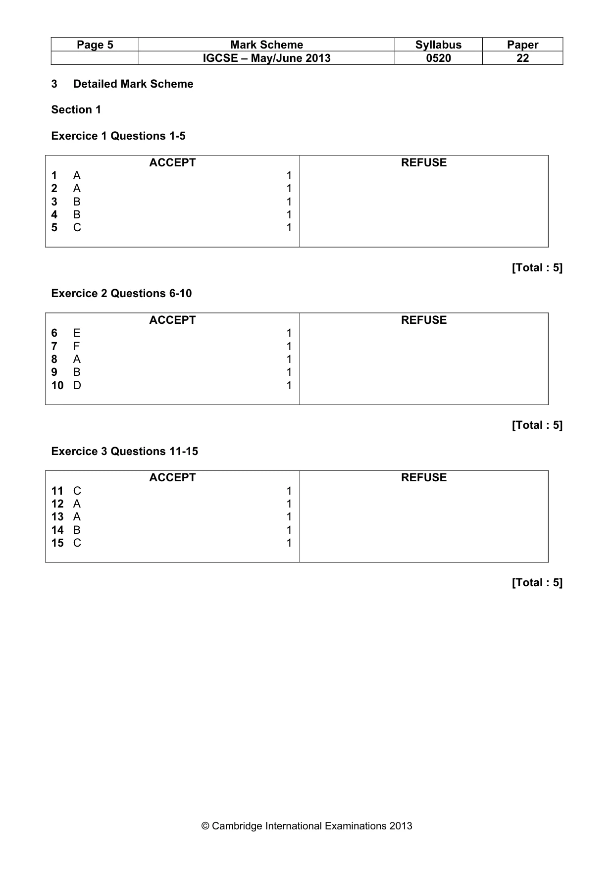 Mark scheme, page 5 of 17
