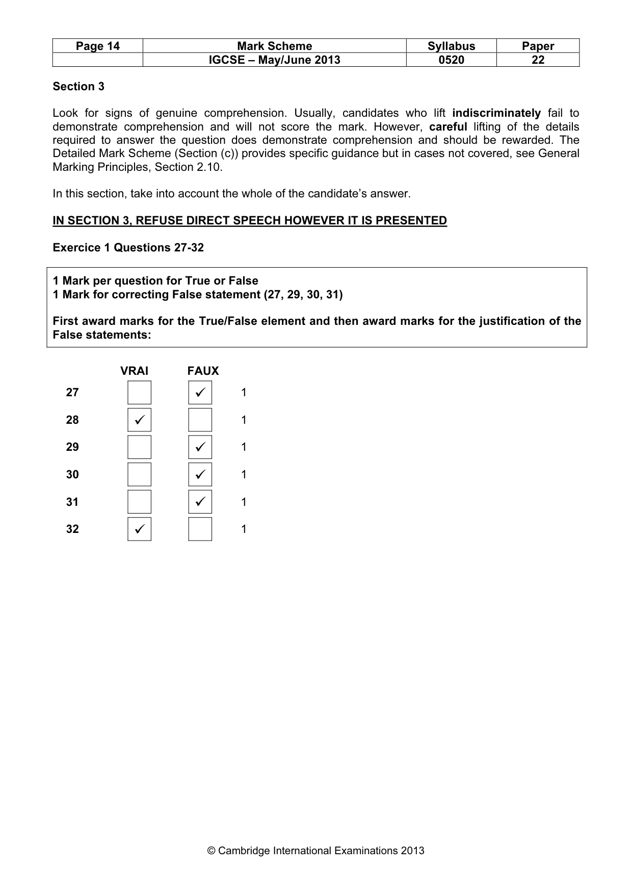 Mark scheme, page 14 of 17
