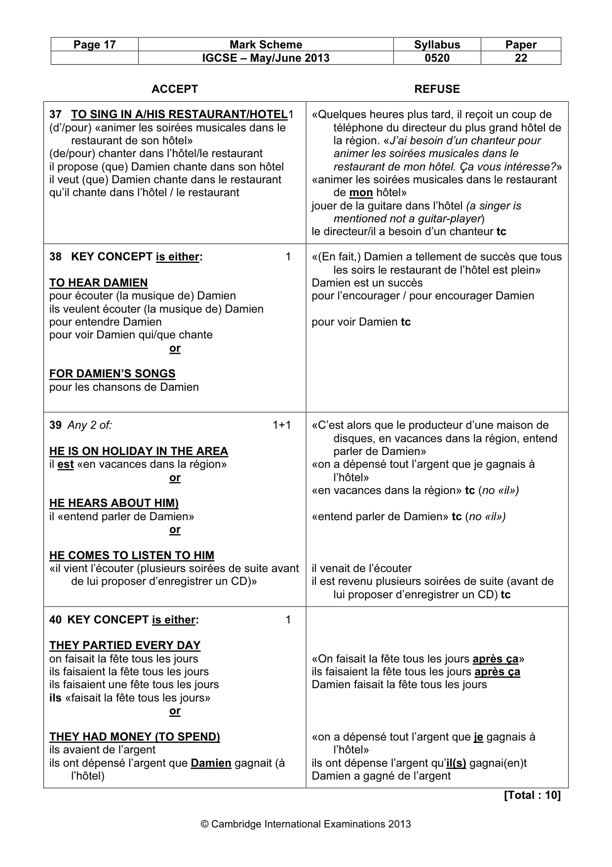 Mark scheme, page 17 of 17