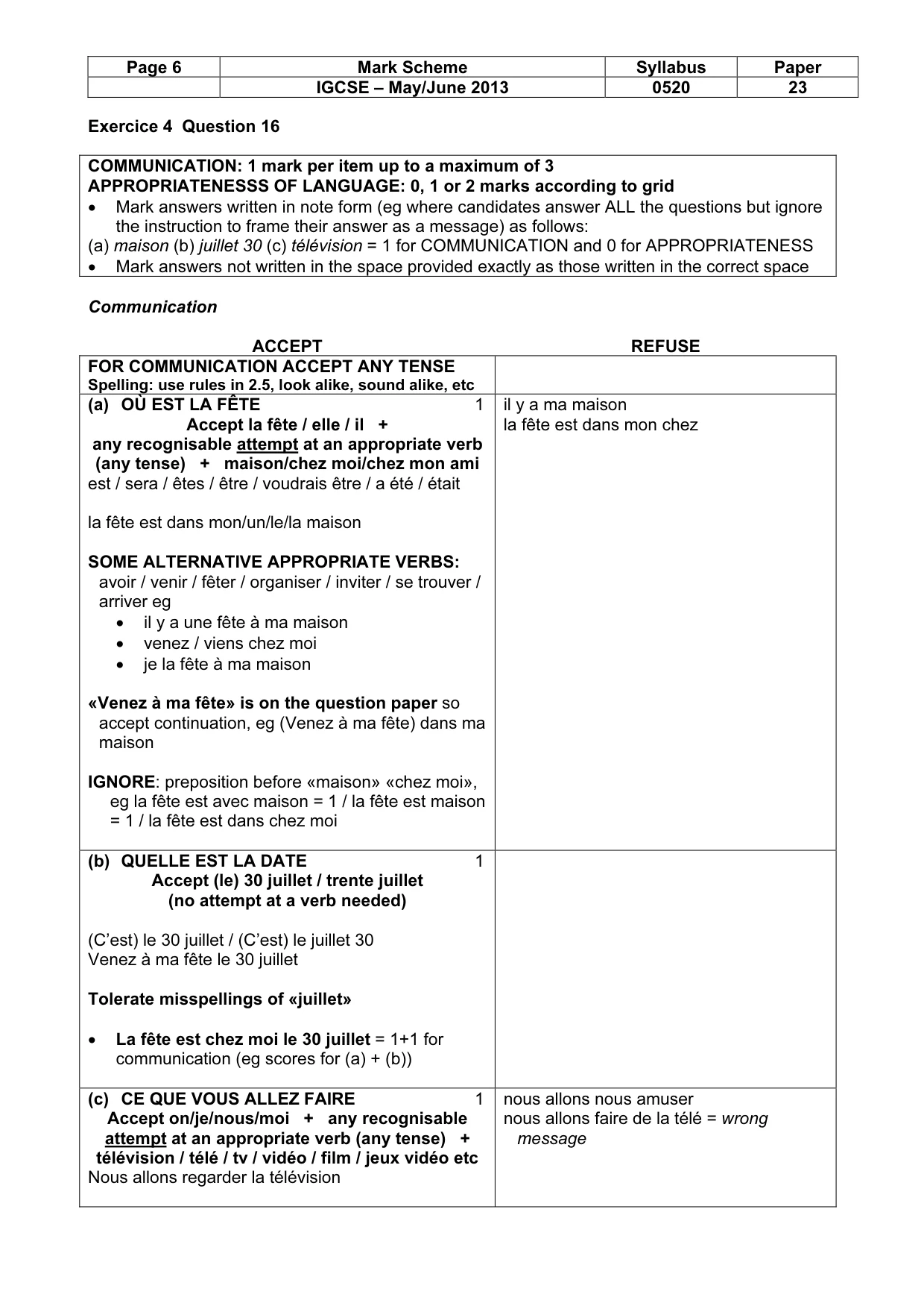 Mark scheme, page 6 of 14