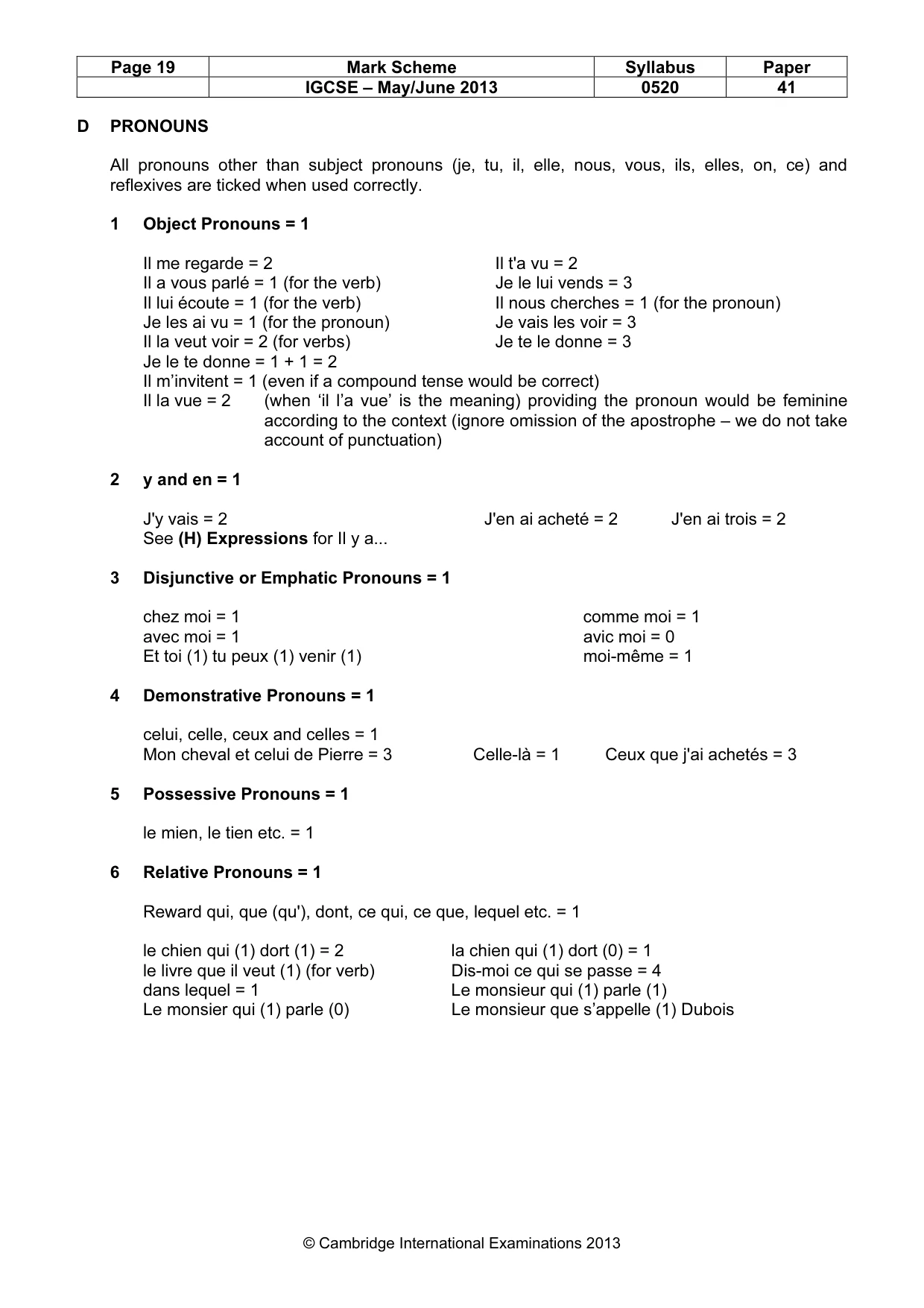Mark scheme, page 19 of 24