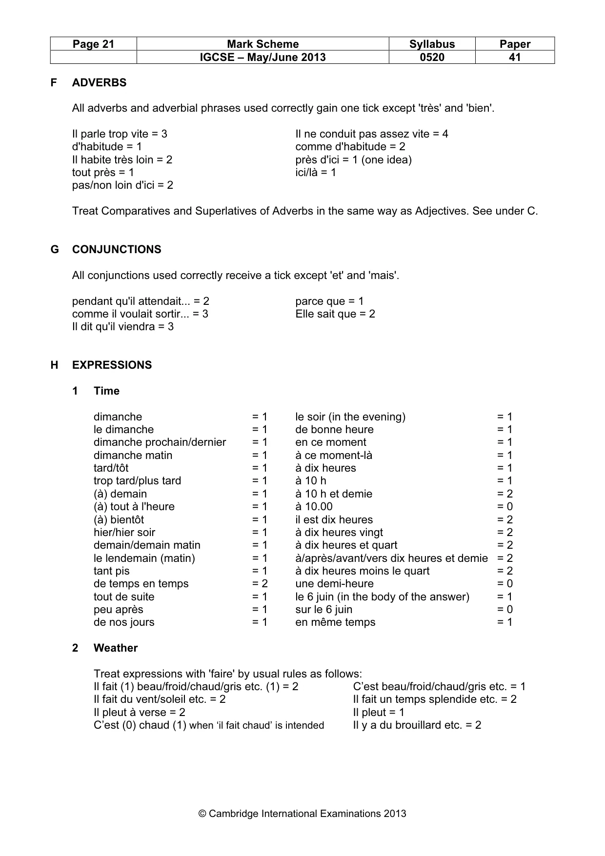 Mark scheme, page 21 of 24